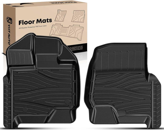 YHTAUTO Automotive Floor Mats Replacement for 2015-2024 Ford F-150 F150 SuperCab & SuperCrew All Weather Car Mats Custom Fit TPE Liners Front Seat, Waterproof Anti-Slip Odorless Car Mats Black