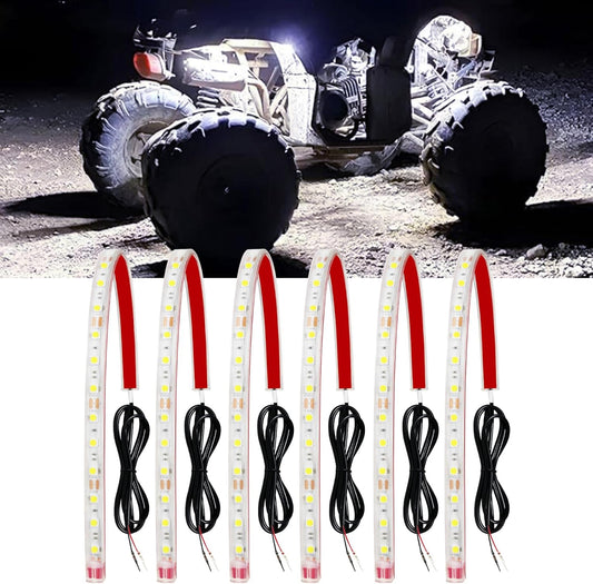 Qasim 12V Led Light Strip Waterproof 32CM White Golf Cart Underglow Led Lights for Car Motorcycles Boat Navigation Interior & Exterior-Pack of 6