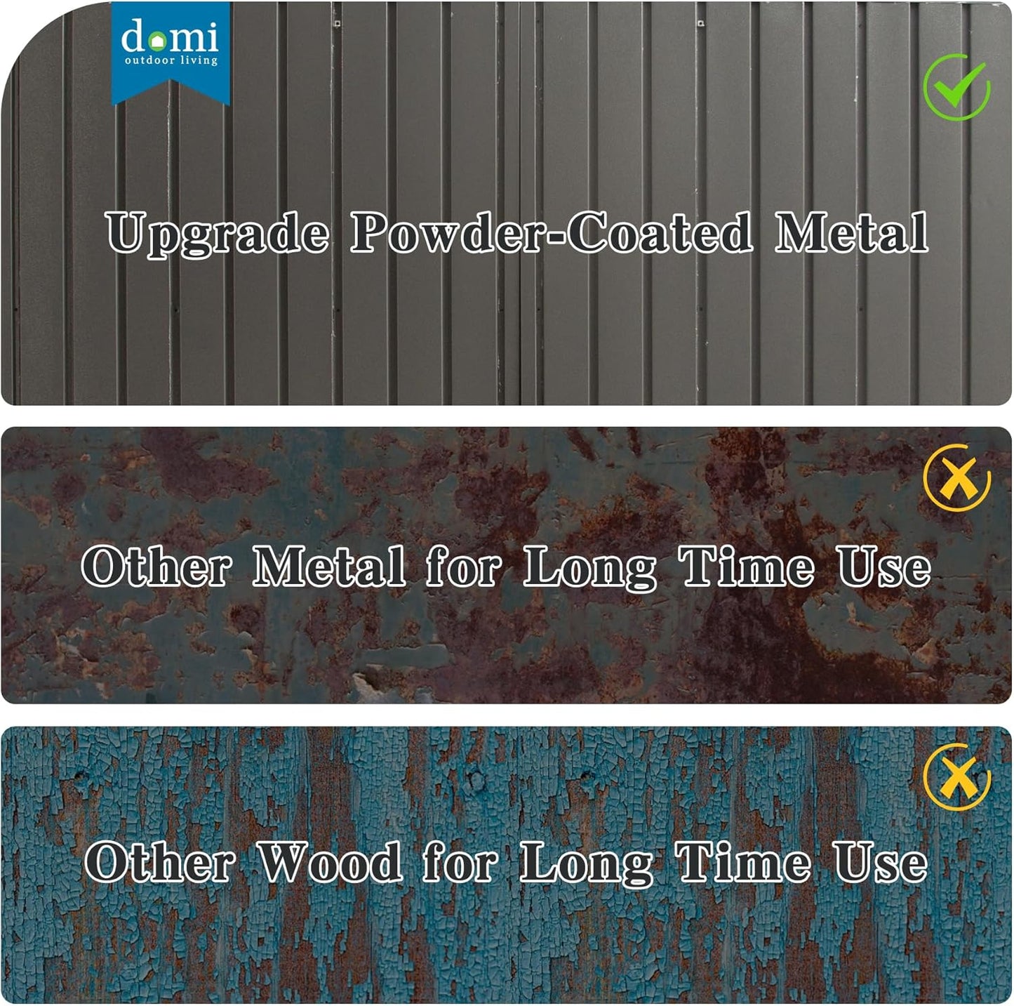 Domi 12x20FT Outdoor Garage Metal Shed, Extra Large Carport with Skylights & Dual-Entry, Backyard Storage Shed for Car, Truck, Lawn Mower and Tool, Dark Grey