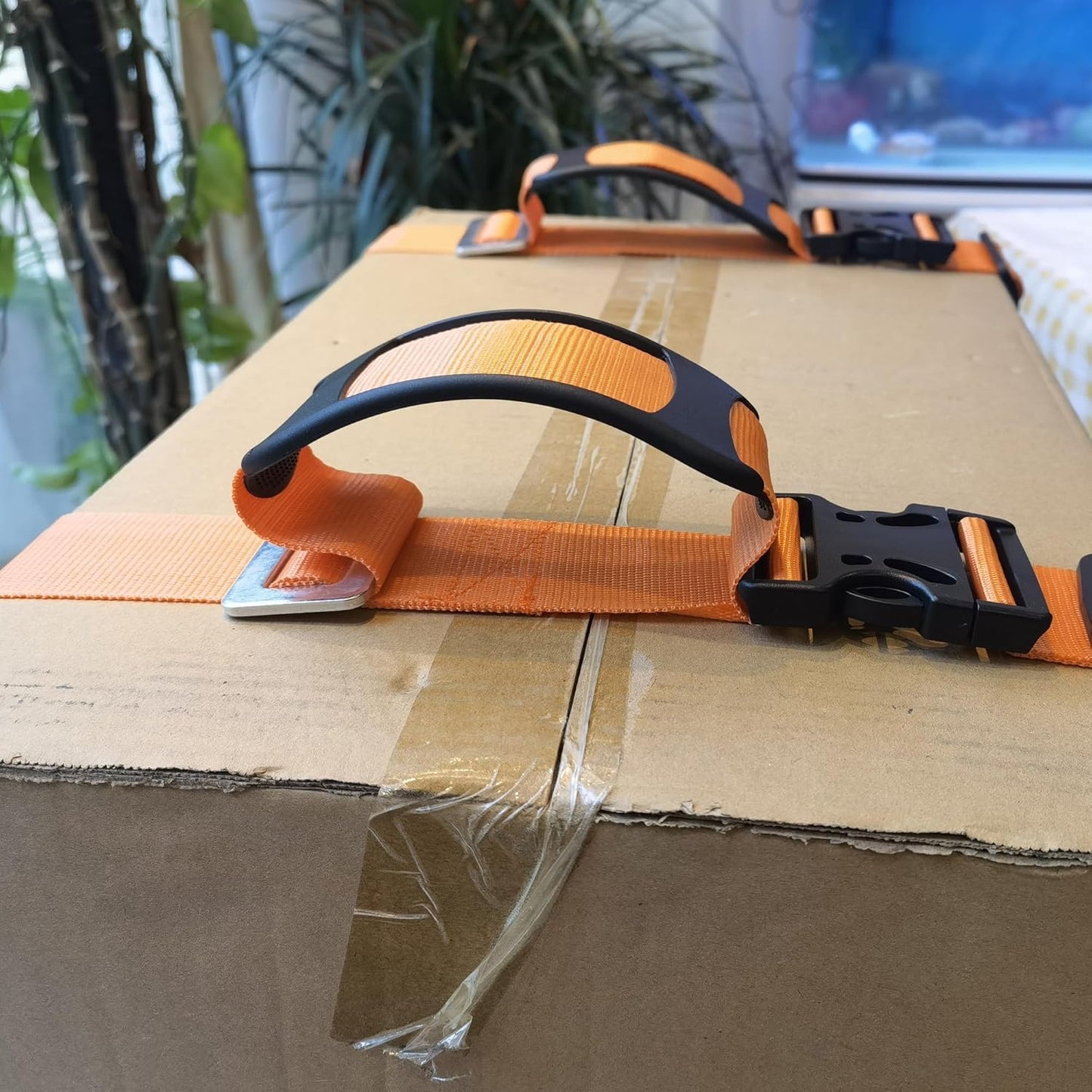 1-2 Person Lifting and Moving Straps Lift,Move and Carry Boxes, Appliances, Furniture - Ideal for Home, Factory, Outdoor Use,or Any Item up to 600 lbs. Safely and Easily Like a Pro, Orange