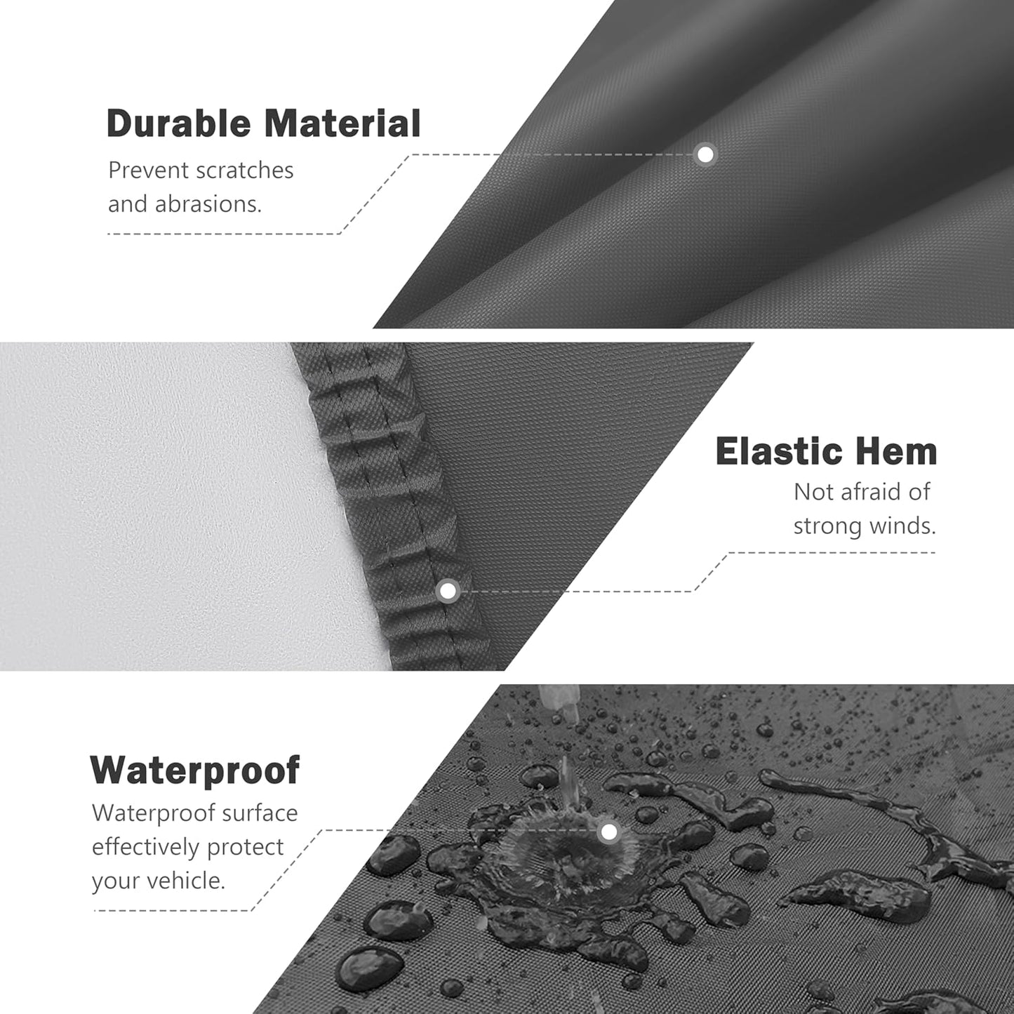 MORNYRAY Compatible with Toyota Tacoma,Car Cover Outdoor Waterproof Sun Rain Snow Hail Protection with Driver Door Zipper (Black, Custom Fit Toyota Tacoma)