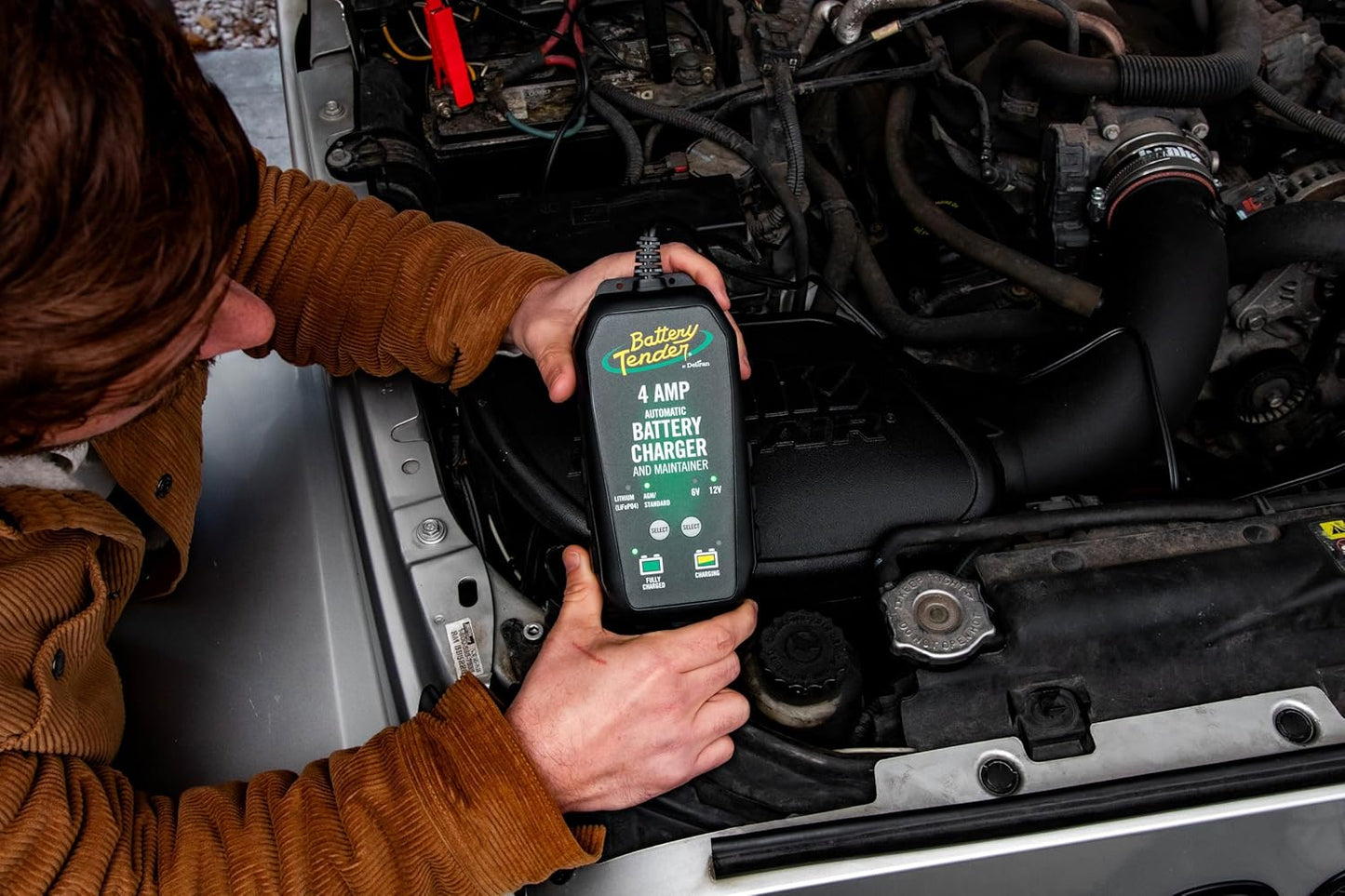 Battery Tender 4 AMP Battery Charger and Maintainer - Automotive Switchable 12V or 6V Smart Automatic for Cars SUVs and Trucks - Lead Acid, AGM, Gel, & Lithium Battery Charger - 022-0209-BT-WH