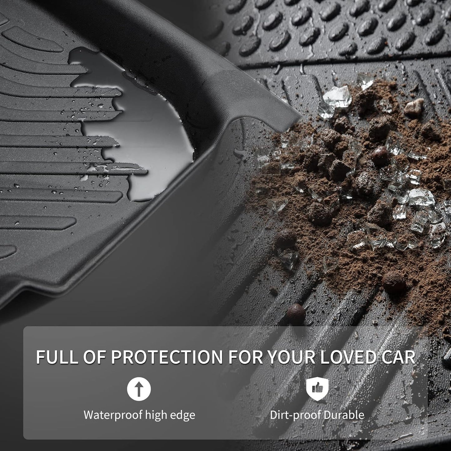 KELCSEECS® Floor Mats & Cargo Liner Custom for Ford Edge 2015-2024 & Ford Edge ST 2019-2024 All Weather Protection TPE Floor Liners Front& Rear Row Full Set Accessories Black