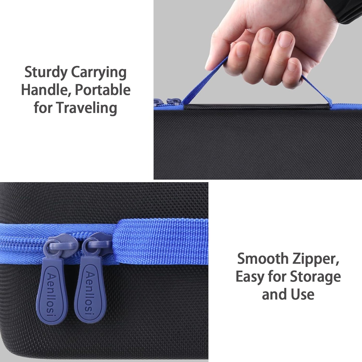 Aenllosi for HULKMAN Alpha85/Alpha85S/Alpha Pro Jump Starter Hard Carrying Case, Black+Blue (Case Only)