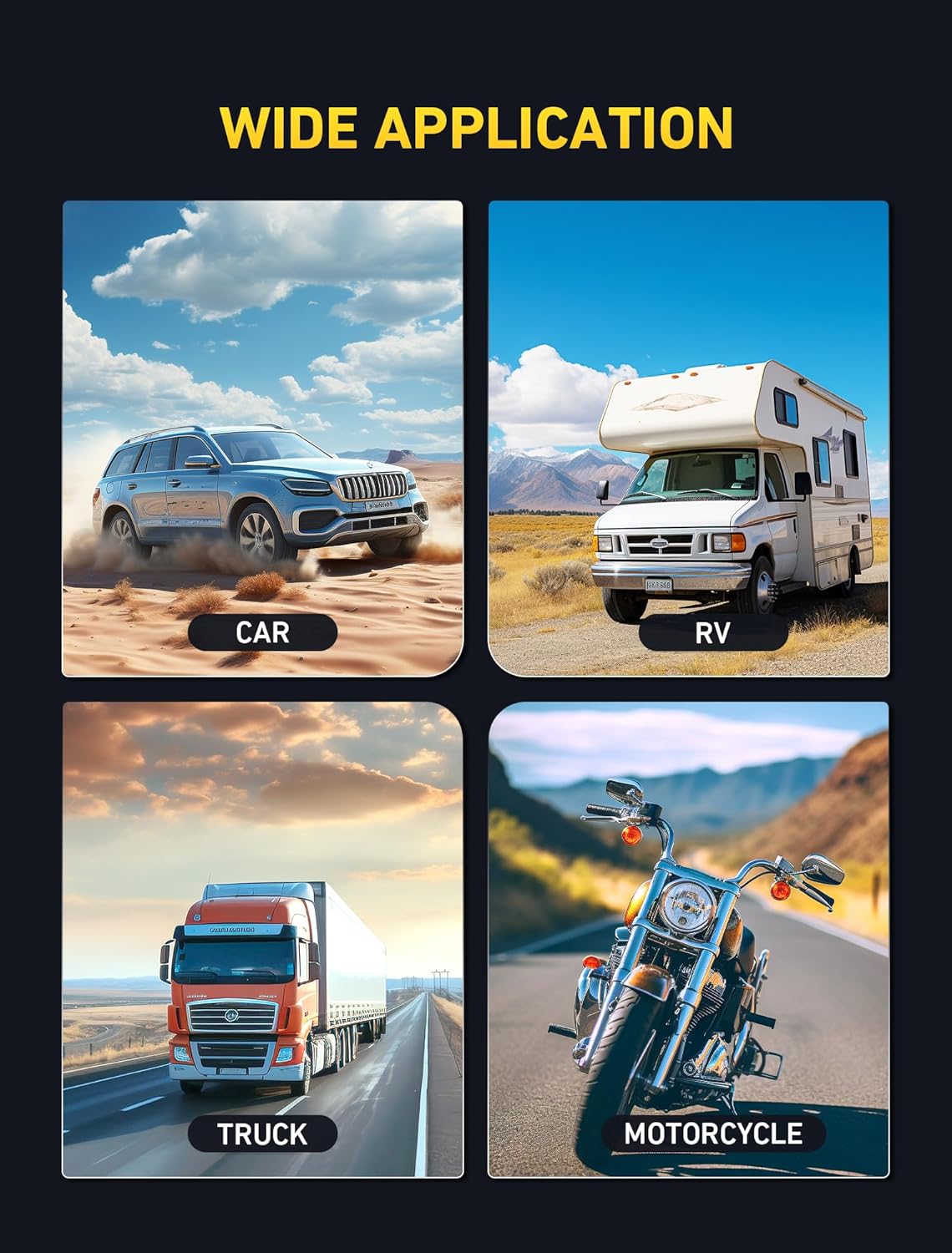 Heavy Duty 3-48V Automotive Circuit Tester with Backlit Digital LCD Voltage Display, DC Test Light with 140 Inch Extended Spring Wire, Car Truck Battery Tester with Stainless Probe