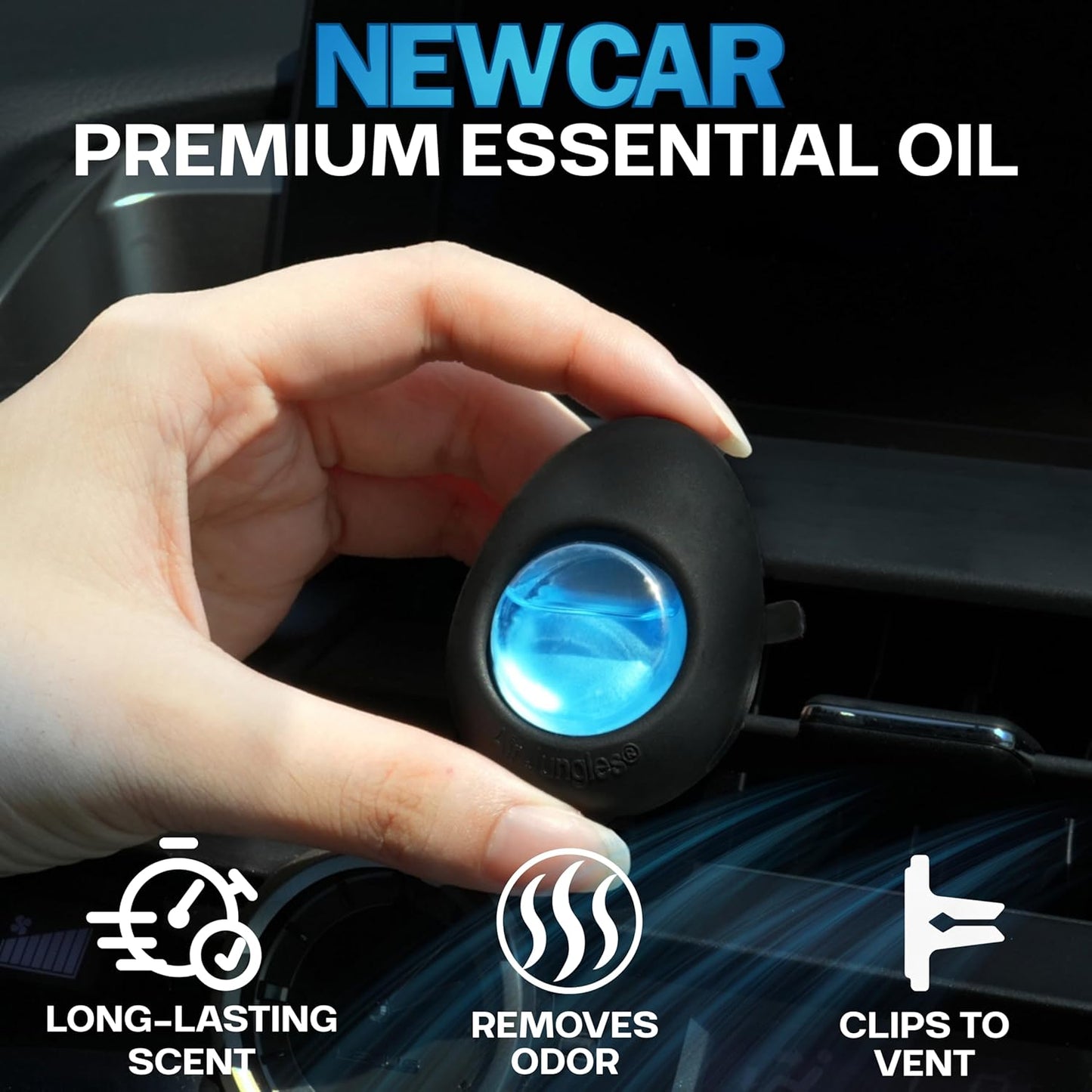 Air Jungles Car Air Freshener Vent Clip 4 Count, 4 ml Each, Long-Lasting Car Odor Eliminator, Up to 120 Days Freshness for Auto, Truck, Home