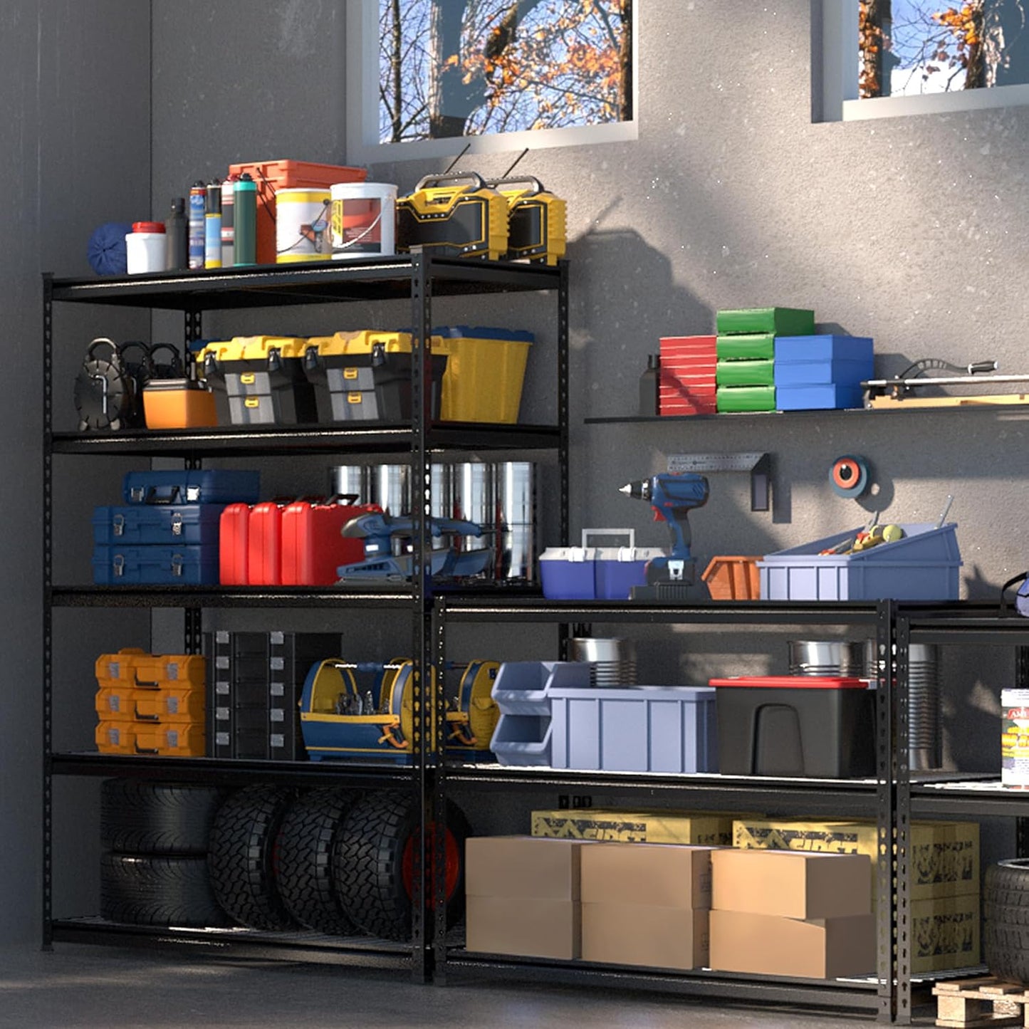 WORKPRO 4000LBS Heavy Duty Shelving, 48”W x 24”D x 72”H, 5-Tier Storage Shelves, Adjustable Metal Shelving, Garage Shelving for Basement, Warehouse, Workshop, 10 Pack