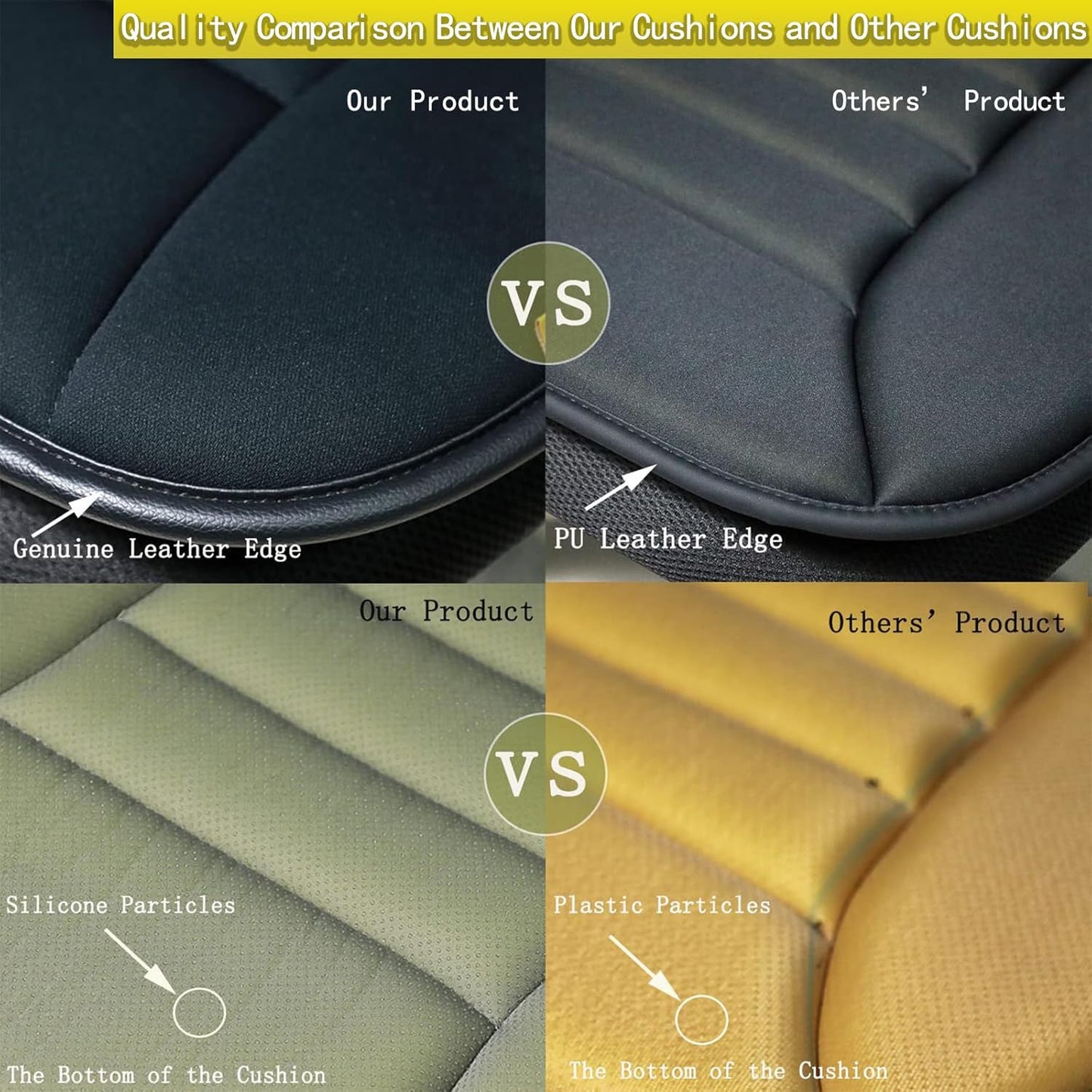 Car Seat Cushion Memory Foam Thin Seat Cushion for Car Truck Seat Driver, 20x18.5x1.2 Inches, Grey