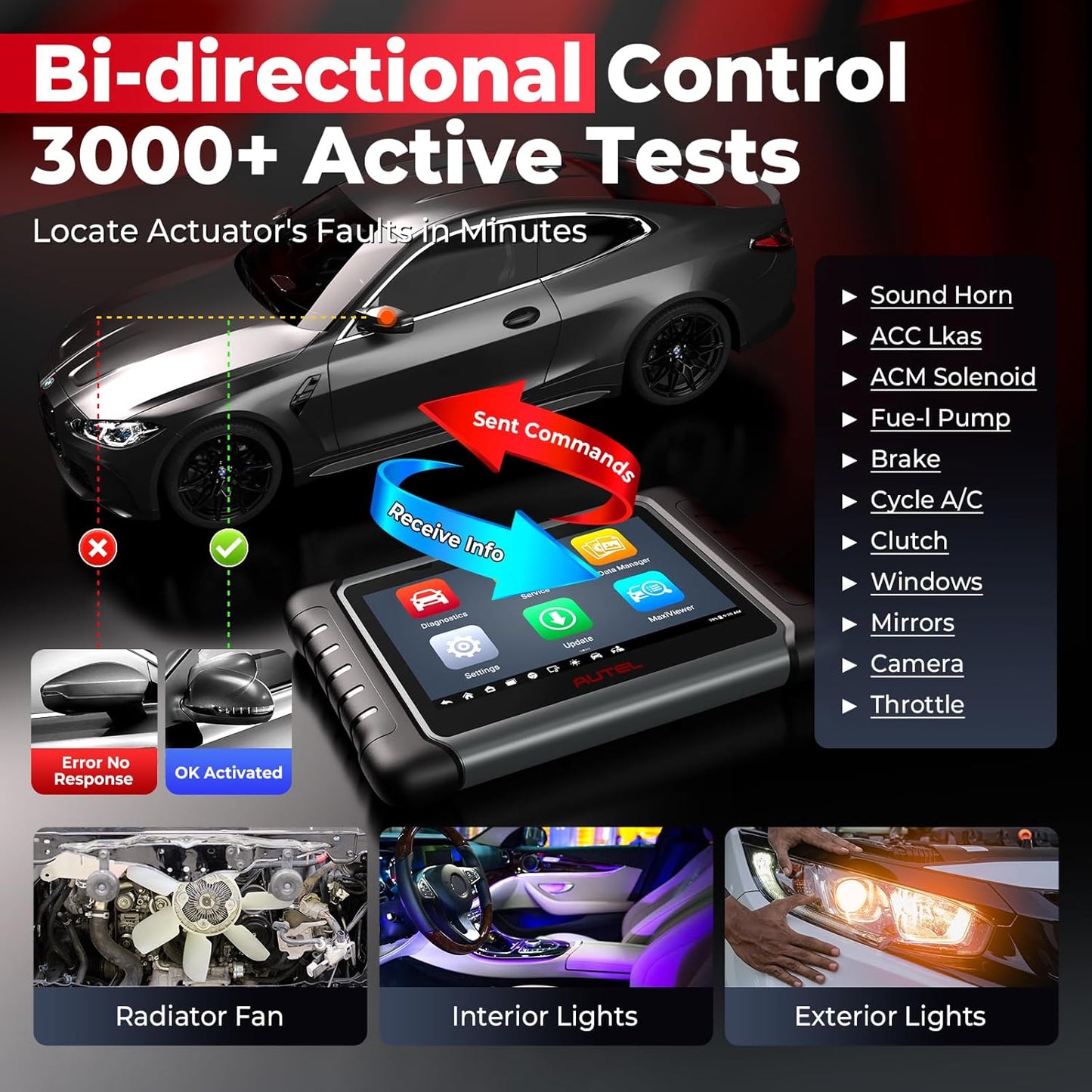 Autel MaxiPRO MP808S Scanner, 2025 2-Year Update MP808S Up of MaxiSys MS906BT MaxiCOM MK900BT MK900 MX900 MP808BT, ECU Coding as MS906 PRO/MAX MP900BT, 3k+ Active Tests, 30+ Resets, FCA SGW, OS 11