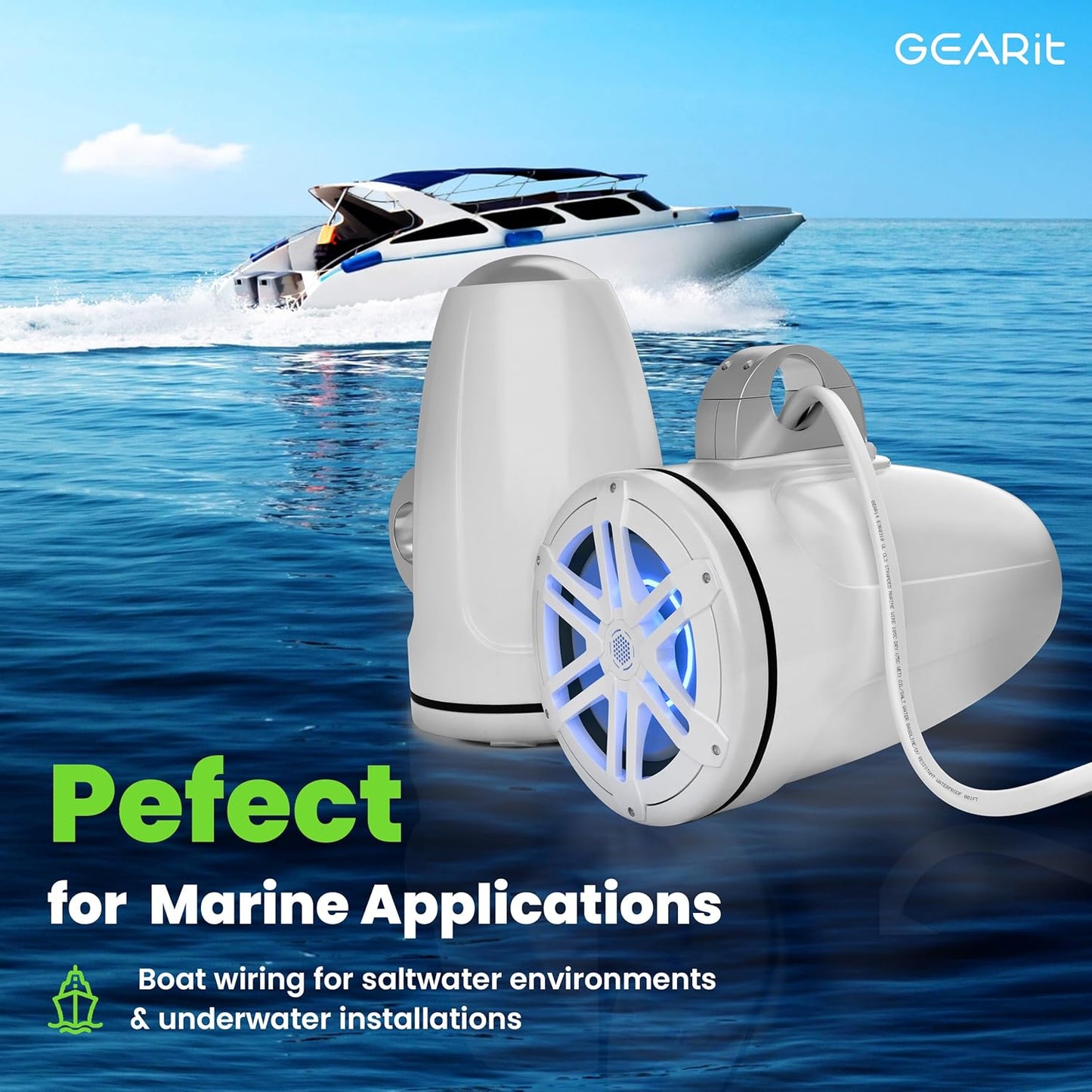 GEARit 14 Gauge Marine Wire, 14/2 AWG (50ft) Marine Grade Tinned Copper Oxygen Free, Duplex 2-Conductor Insulated Red & Black Electrical Cable for Boat, Automotive, RV, Camper, Trailer