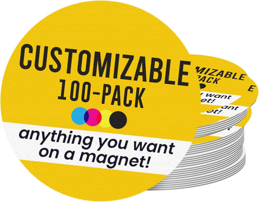 Magnet Me Up Customizable 30 Mil Round Magnet- 6”, 100 PK Weatherproof Car Magnet for Businesses, Sports Teams, Fundraiser, Personal Expression- Custom Text & Logo- Strong Magnetic Vinyl for Vehicles