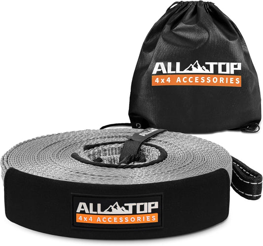 ALL-TOP Winch Extension Strap 2in x 65.6ft Min Break Strength 11000Lbs, Extend Reach of Winch Cable/Rope for Winch Rating Under 13500Lbs