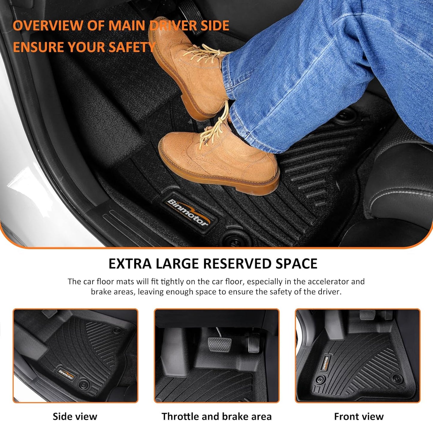 Binmotor-All Weather Floor Mats Cargo Liner for Nissan Rogue 2025 2024 2023 2022 2021 (NOT for Rogue Sport), Car Mats with Trunk Mat Full Set, Heavy Duty Car Floor Liners for Rogue Accessories