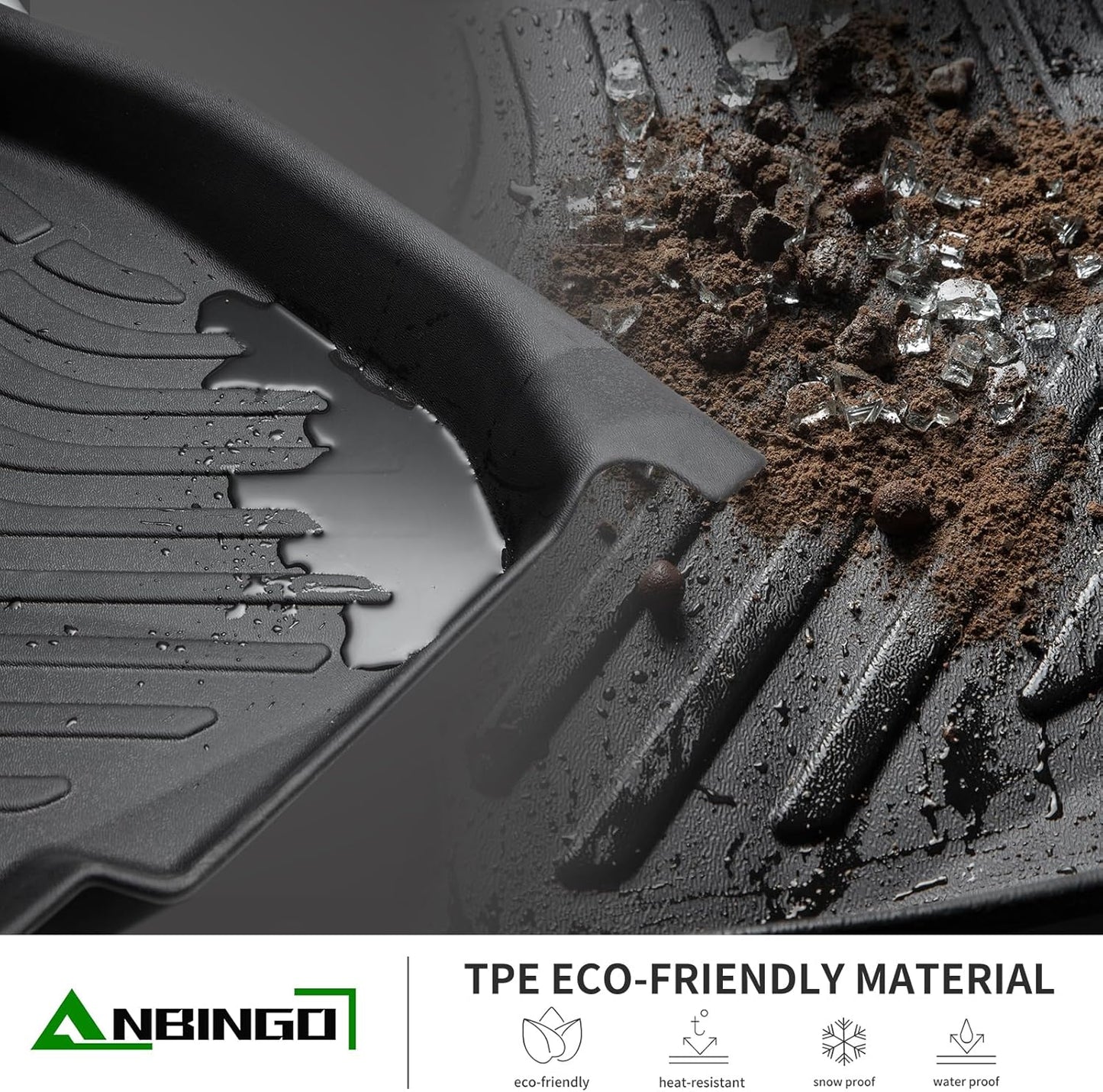 ANBINGO® Floor Mats & Cargo Liner Set for Jetta 2019-2025 Waterproof Car Mats Guard Liners Front & Rear Rows Jetta Full Set-Black