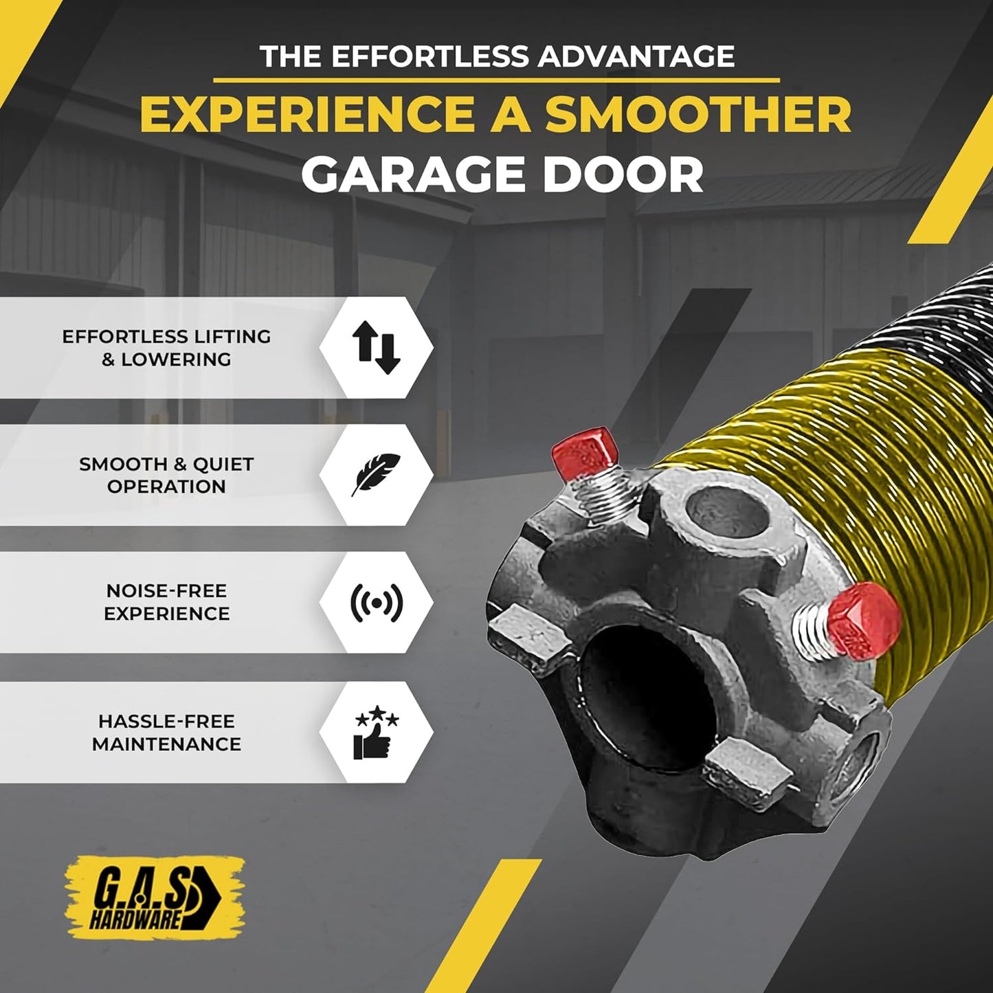 Garage Door Torsion Springs 250x2x26, Includes 1” Steel Bearing, Gloves, and Winding Bars for The Left and Right Side of Garage Door Precision E-Coating 5-Year Warranty Minimum 30,000 Cycles (Pair)