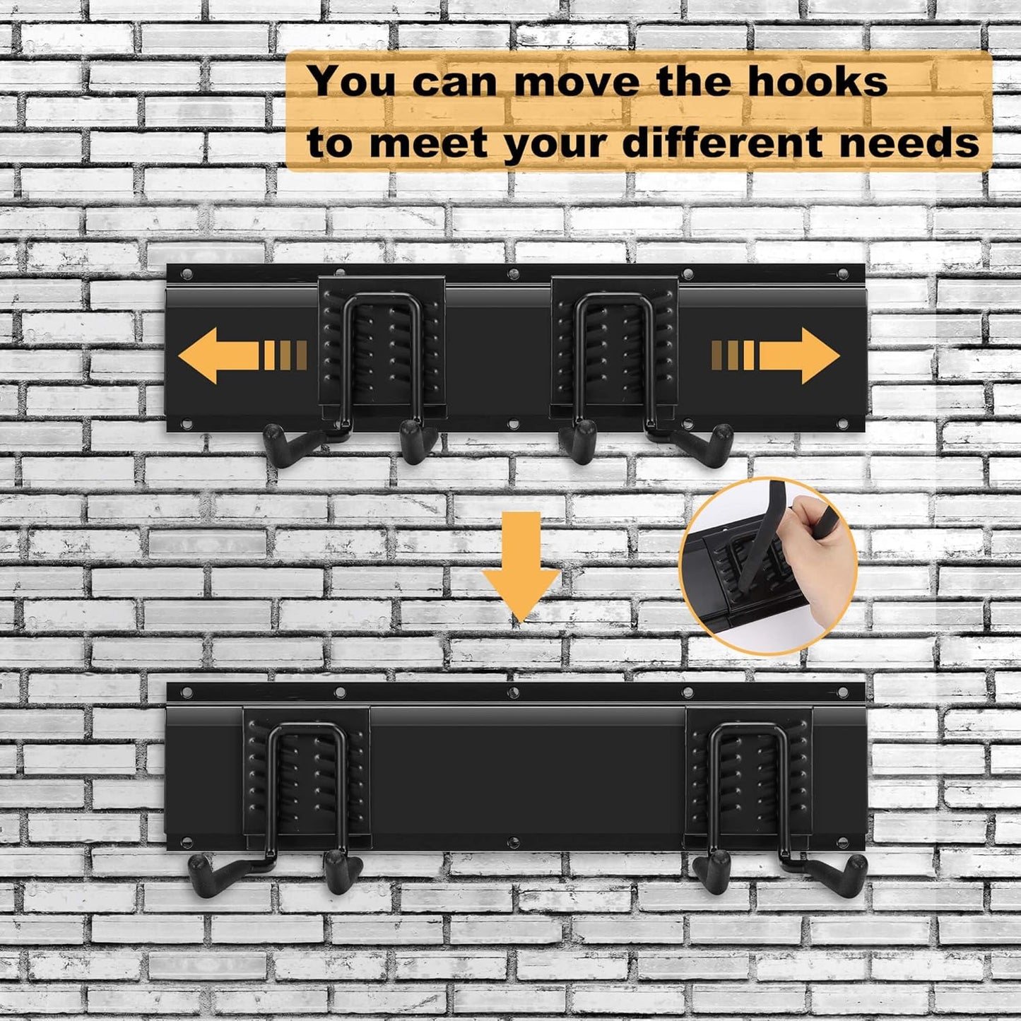 Garage Tool Organizer and Hanging Storage Rack, Heavy Duty Hooks for Organizing Various Tools in Shed, Garden, Yard