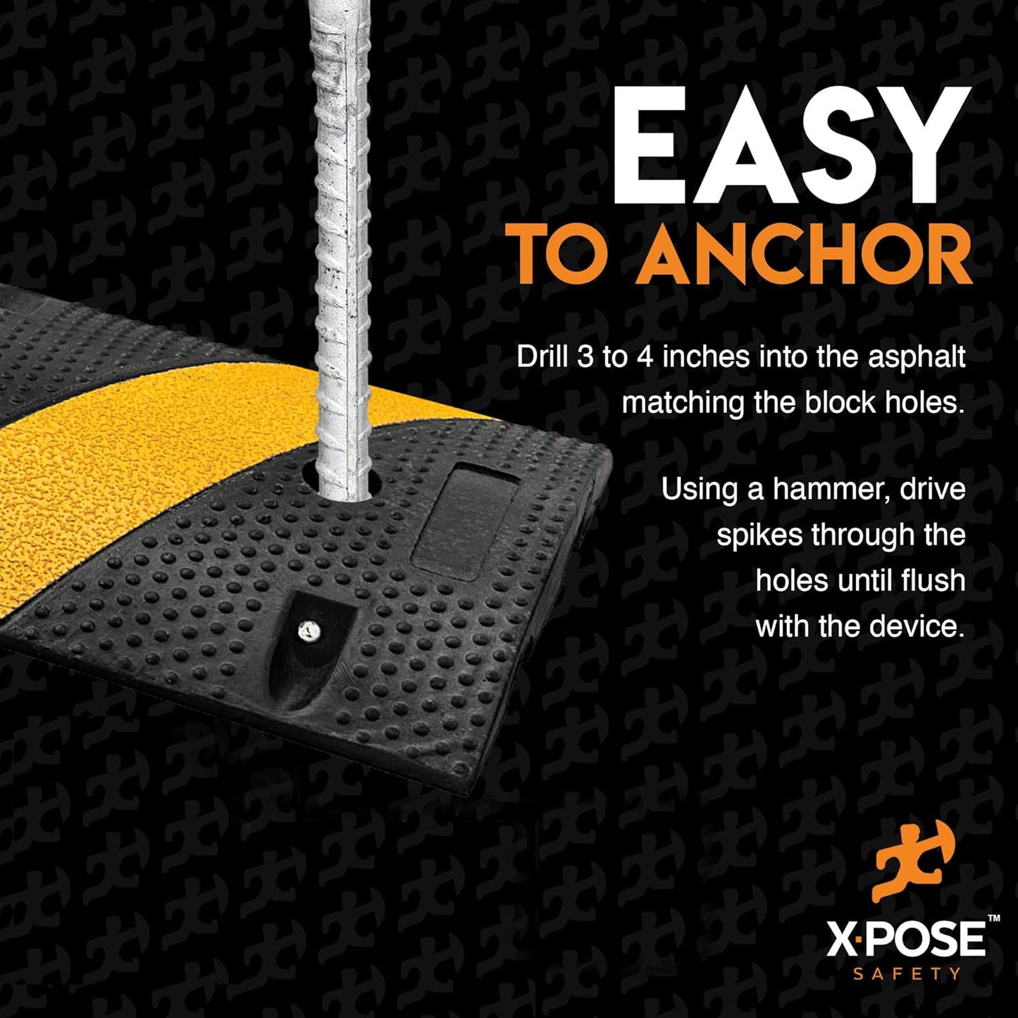 Heavy Duty Rebar Stakes 14" - 1/2" Diameter Threaded Galvanized Steel Spikes – 12 Pack Metal Ground Stakes for Speed Bumps & Wheel Stops – Support Estacas de Metal – Durable Asphalt Surface