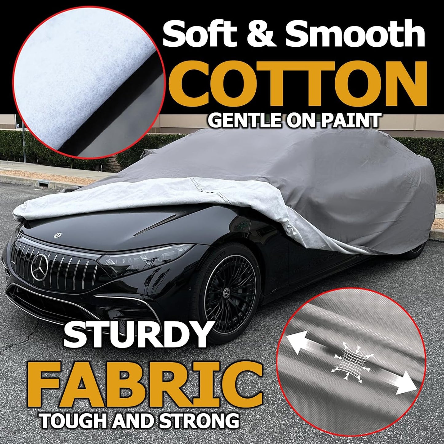 All Weather Waterproof car Cover Good for rain Snow uv Protection dust WRX STi Spoiler Civic Type-R V60 A4 ALLROAD Model Y Gray