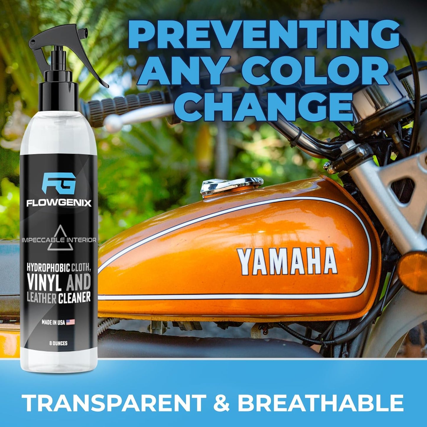 Leather Interior Car Cleaner & Detailer (8oz) - Hydrophobic Textile, Nylon, Carpet - All Purpose Auto Upholstery Cleaner & Protectant - incl. 2 Microfiber Towels