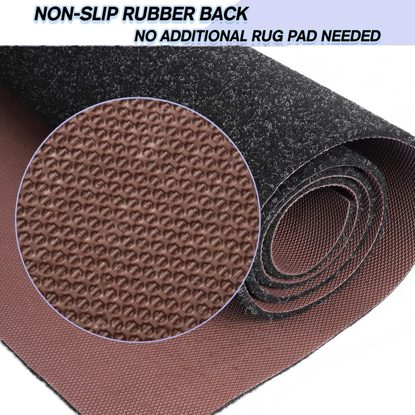 Custom Size Backed Non-Slip Area Rugs Runner, Easy Clean, Waterproof Runner Rugs for Hallway Entryway, Kitchen, Laundry, 4FT x 47FT, Black