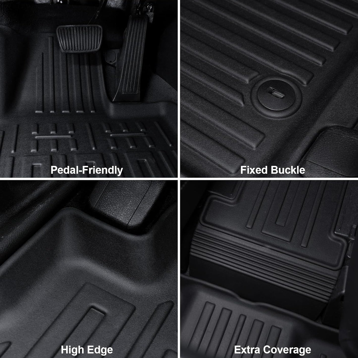 Floor Mats for Kia Telluride 2020-2024 2025 7-seat/8-seat Trunk Mat with Backrest Mat, All Weather TPE Cargo Liner Back Seat Cover Protector for 2025 Kia Telluride Car Accessories