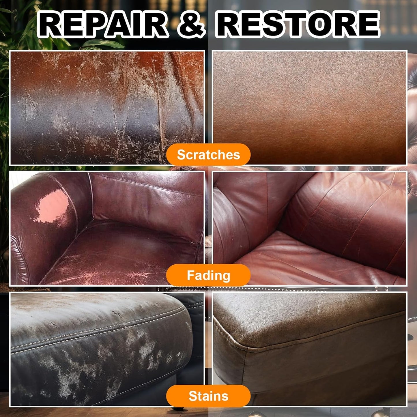 Leather Scratch Repair Balm-Leather Color Restorer for Couches Leather Scratch Remover for Carseat Boots Leather Couch Scratch Repair Couches (Beige)