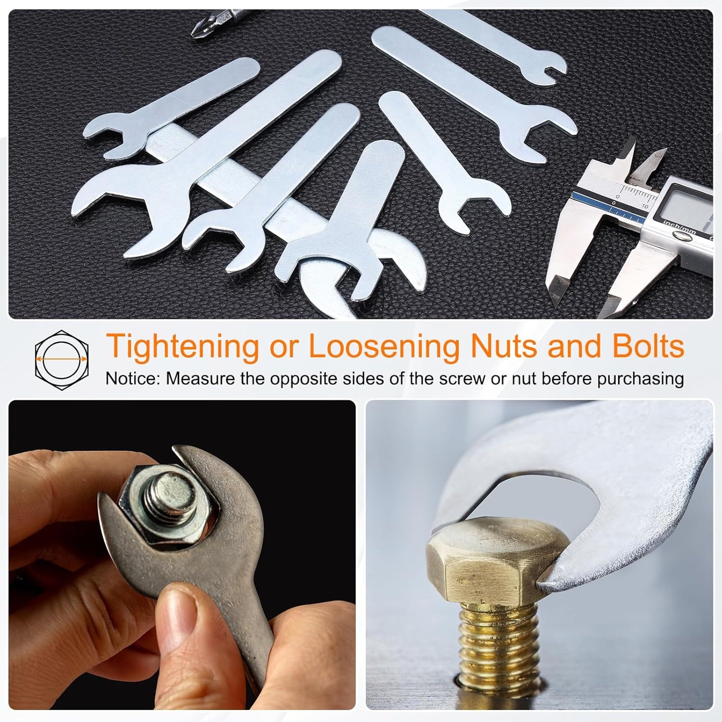 HARFINGTON 10pcs Small Wrench 13x70x2mm Metric U-Shaped Single Open Ended Spanner Super Thin Flat Head Galvanizing Wrench for Automotive Repair Furniture Assembly