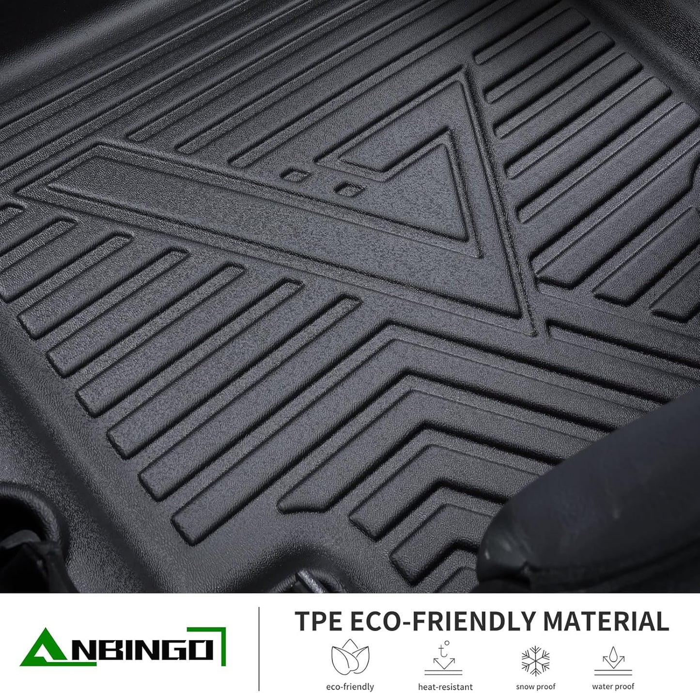 ANBINGO® Floor Mats & Cargo Liner for 2023-2026 Honda CRV (Hybrid) for CR-V Sport | Sport-L | Sport Touring, All Weather Protection TPE Automotive Floor Liners, (Cargo Tray in Highest Position)