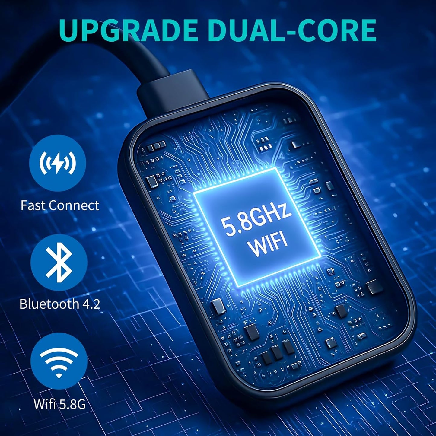 Wireless CarPlay Adapter for iPhone - Convert Wired to Wireless Apple CarPlay Adapter, Plug & Play, No Delay,Mini Size with Extension Cable USB-C Compatible with Built-in CarPlay & iOS 10+