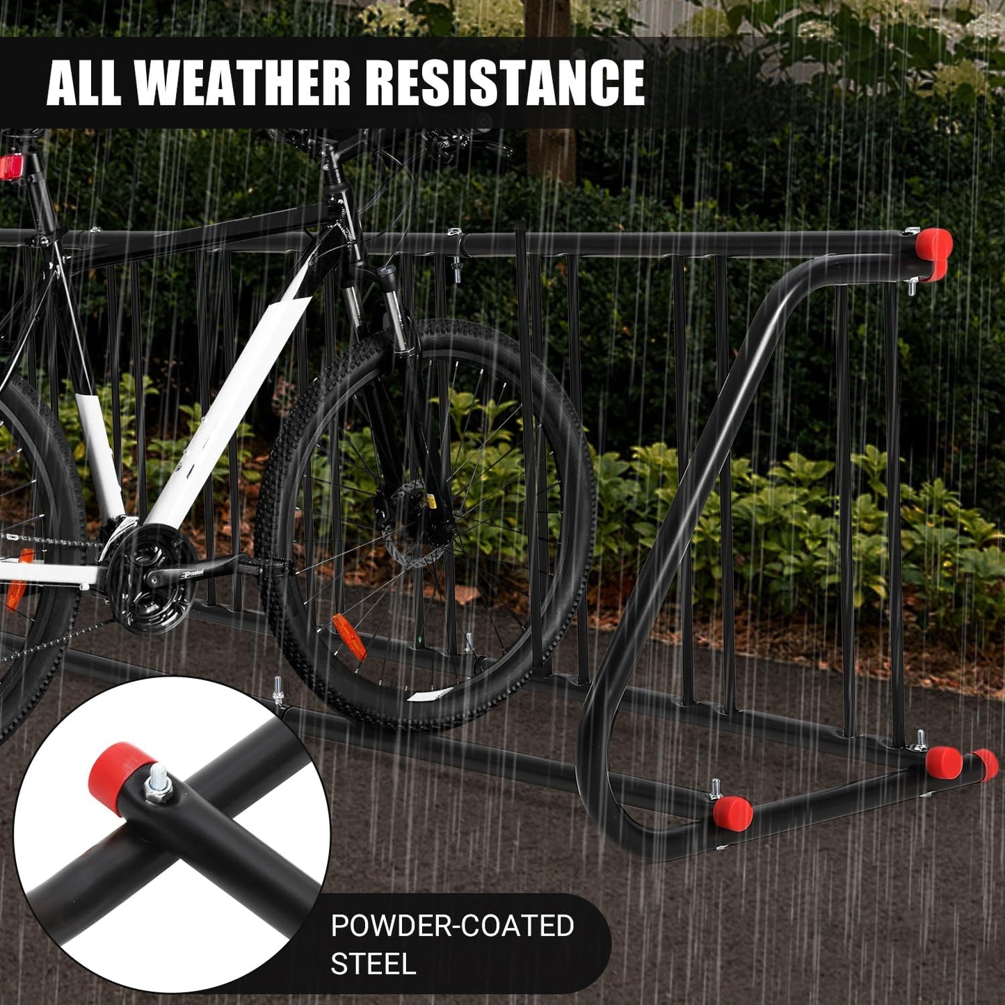 Commercial Grid Bike Rack for 10 Bikes - Heavy Duty Metal Bike Stand Floor, Outdoor Bicycle Parking Rack for Garage, Retail, School, Backyard, Bike Shop (Single Side)