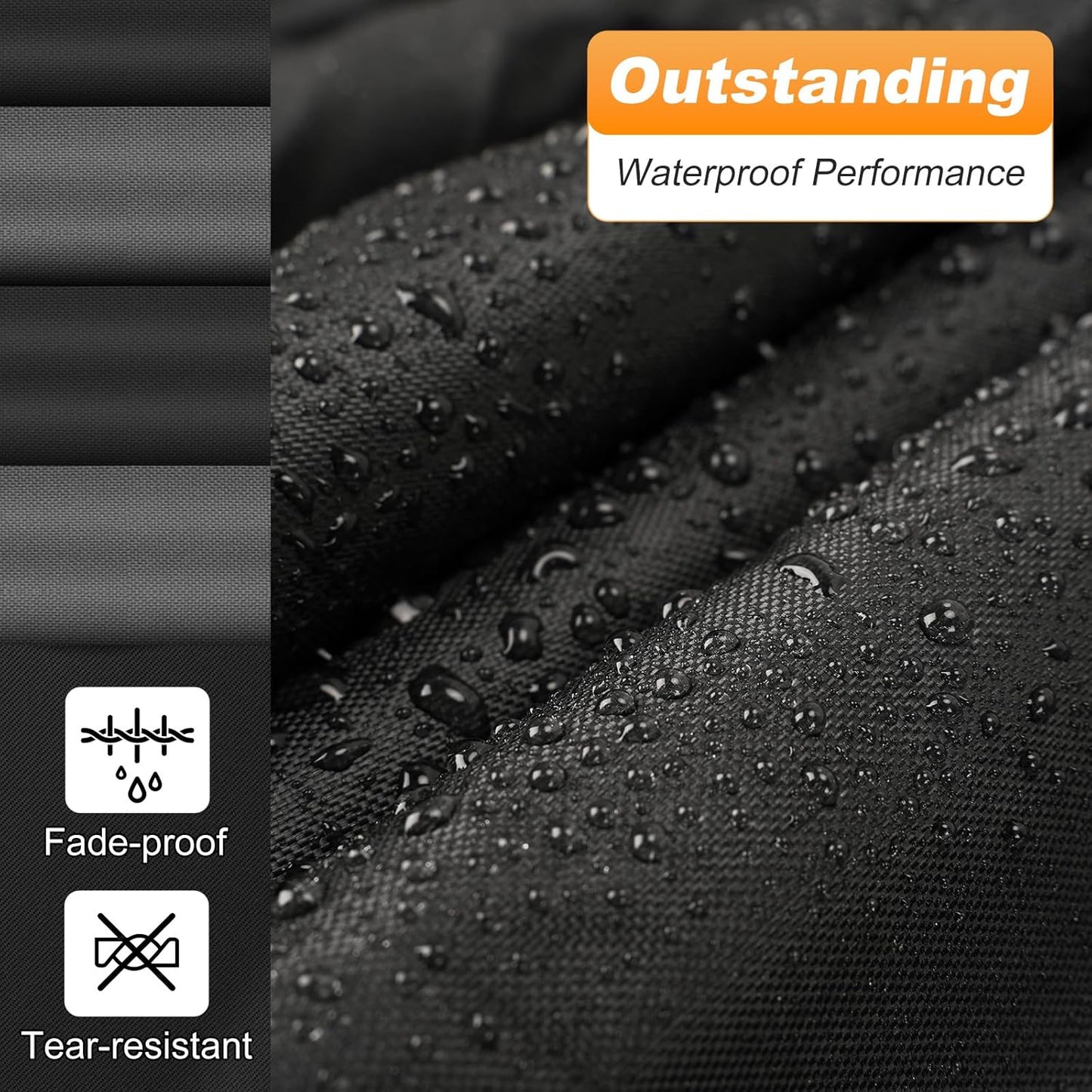 QUNSUNUS Waterproof Car Cover for Ford Mustang 1979-1993, Outdoor Car Covers with Zipper, All Weather Full Exterior Cover with Straps and Elastic Edges for Wind, Sun, UV and Dust Protection