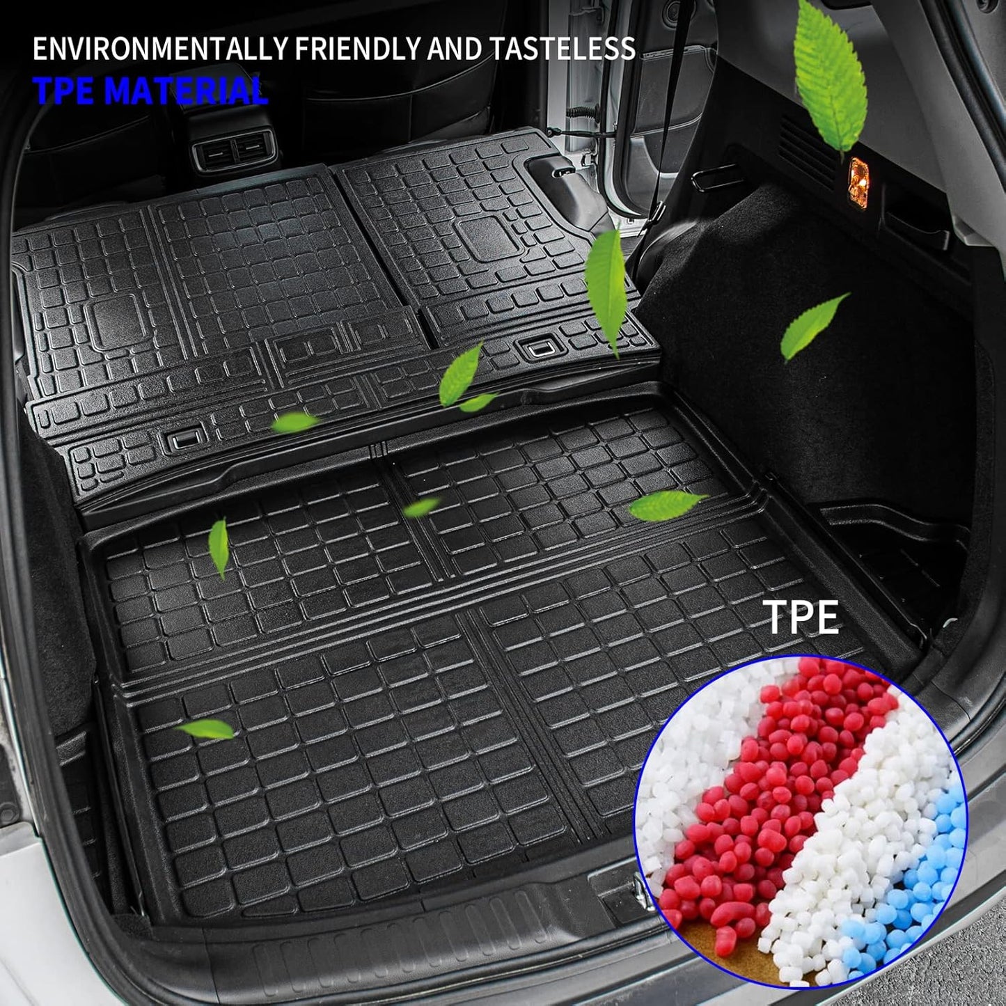 Rongtaod Cargo Mat Compatible with 2017-2022 Honda CRV Trunk Mat Cargo Liner Trunk Liner TPE All Weather Seat Back Cover Protector 2021 CR-V Accessories (Trunk Mats+Backrest Mats)