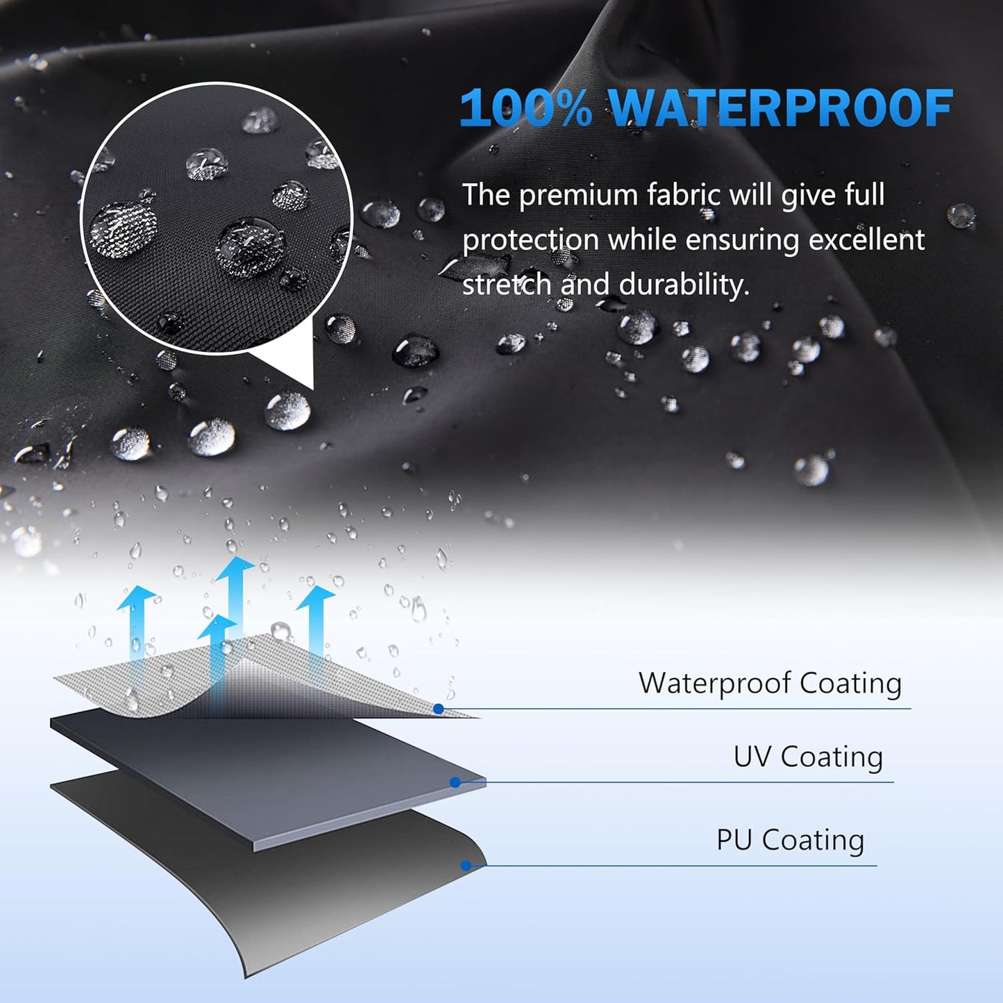 MORNYRAY ATV Cover Waterproof Heavy Duty Universal Quad Cover Outdoor Storage Cover 4 Wheeler UV Protection for Polaris Yamaha Honda Suzuki Kawasaki (Black, A1-78.7''L x 37.4''W x 41.7''H)