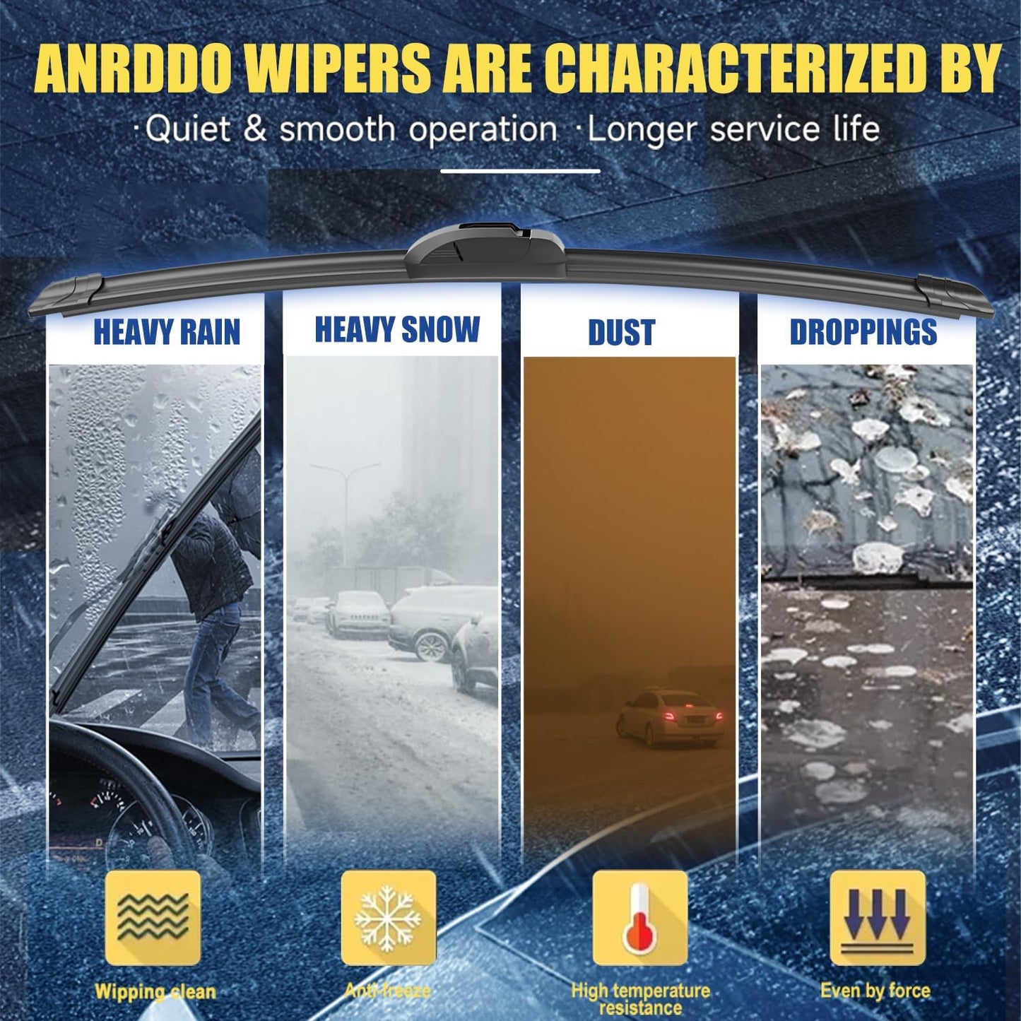 3 wipers Replacement for 2002 2003 2004 2005 2006 Honda CRV CR-V Windshield Wiper Blades Original Equipment Replacement - 21"+20"+10" (Set of 3) U&J HOOK