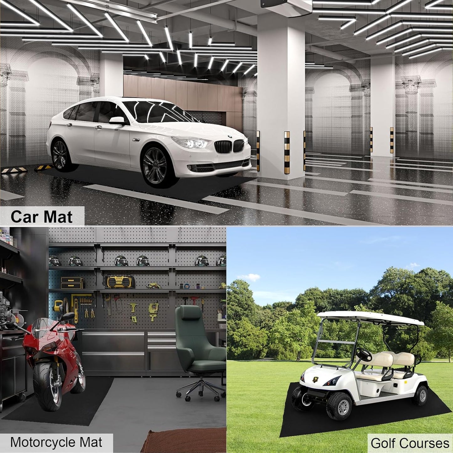 AAIN Oil Spill Mat (29" x 36"), Garage Floor Mat, Absorbent Oil Pad, Premium Maintenance Mat, Waterproof, Protect Garage Surface from Spill & Stain, Reusable, Washable, Durable, Black