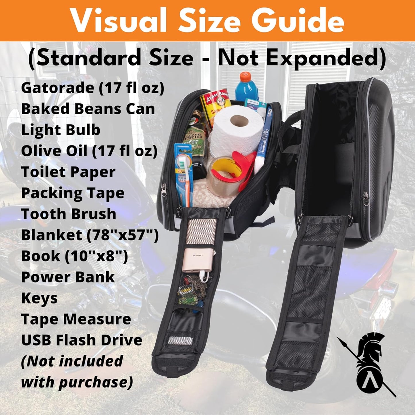 Motorcycle Saddlebags, 36L-58L Expandable Capacity, Motorcycle Panniers Universal, Waterproof, Detachable, Collapsible for Sport Dirt Bike Side Bags and Luggage