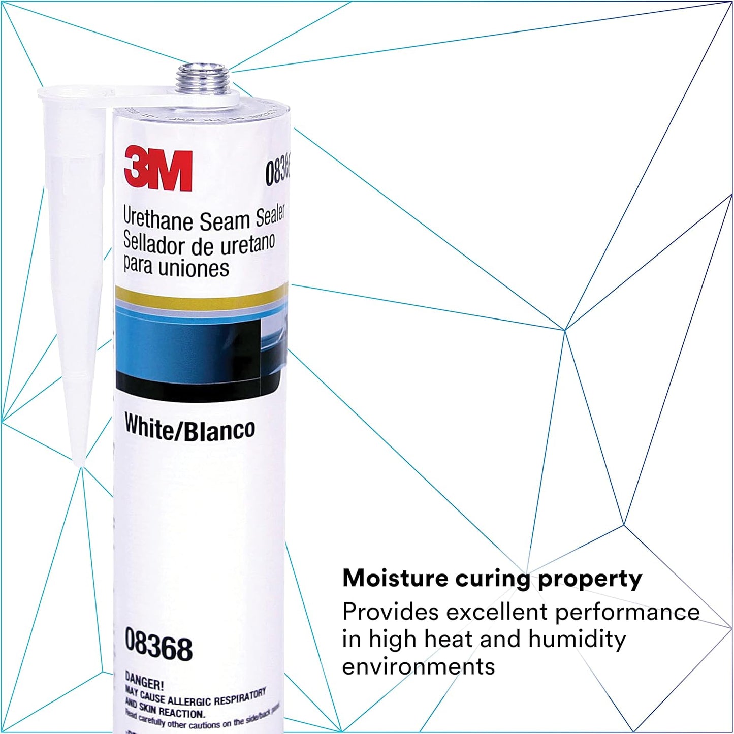 3M Urethane Seam Sealer, 08368, White Color, High Solids, Permanently Flexible, 310mL/10.5 fl oz Cartridge