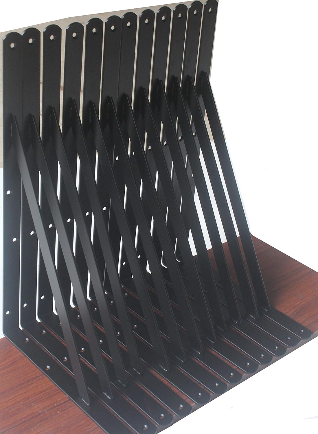 4 Pack L18 x H 12" Black Heavy Duty Shelf Brackets with Screws Metal Shelf Brackets Shelf Support Angle Brackets for Shelves L Brackets Heavy Duty Floating Shelf