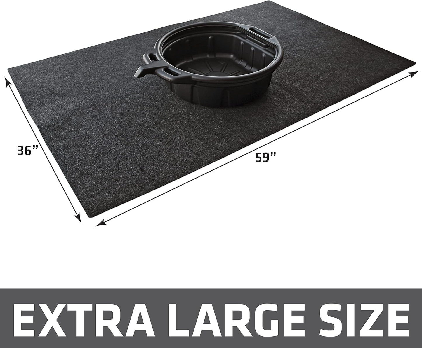 Drymate XL Oil Spill Mat (36" x 59"), Premium Absorbent Oil Pad, Reusable, Washable, Durable, Waterproof Backing Contains Liquids, Protects Garage Floor Surface (USA Made)