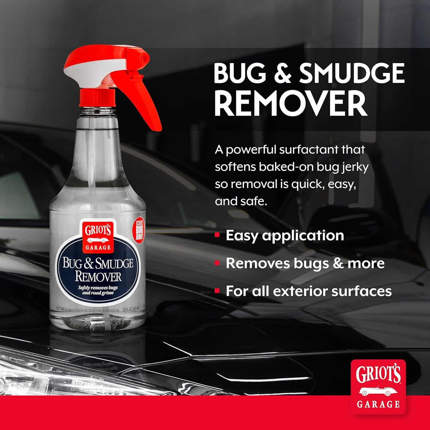 Griot's Garage Smudge Remover, Car Cleaning Spray for Spot Removal, Works on All Exterior Surfaces, Releases Smudges, Oil, Grime, and Scuffs, 22 oz