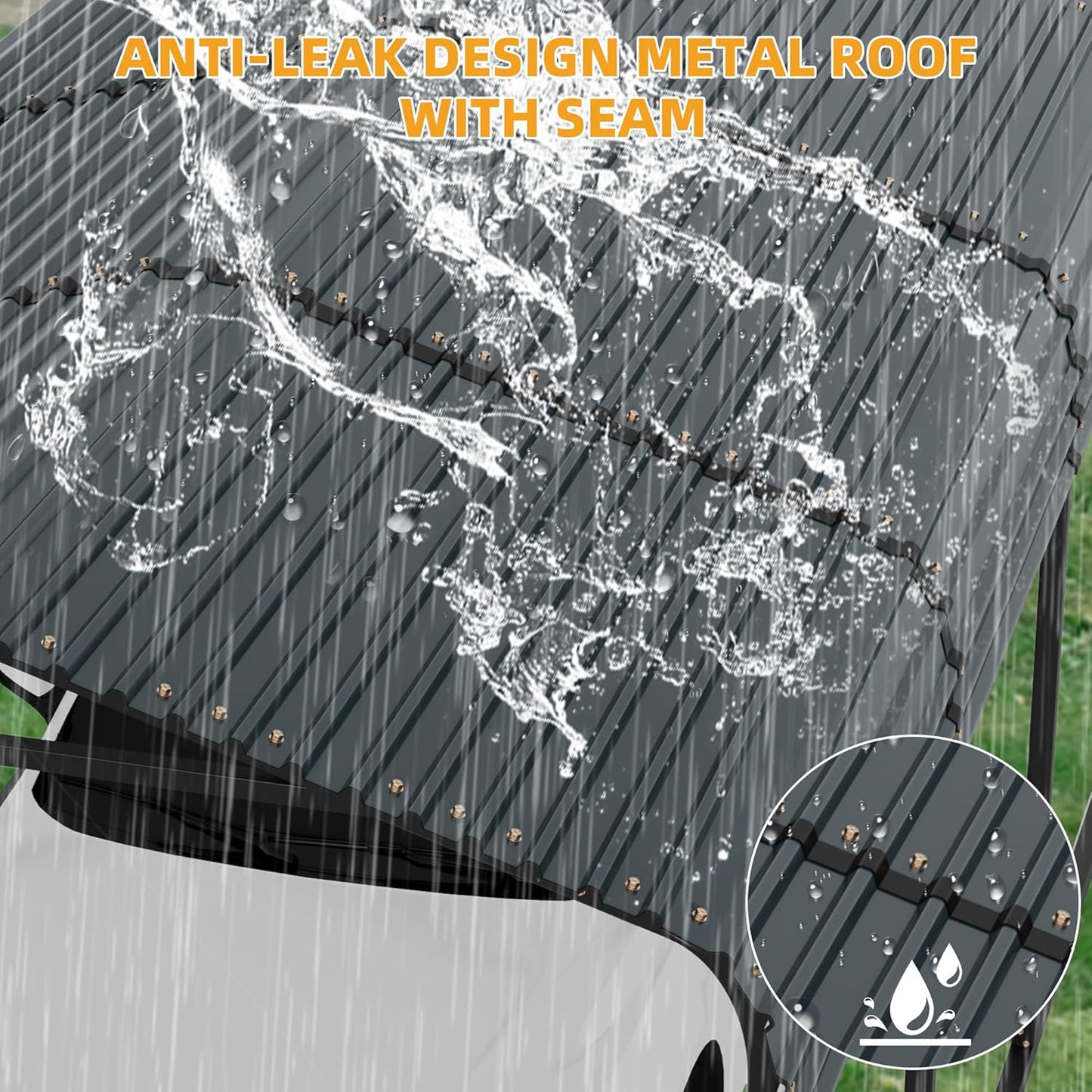 12 x 20 FT Metal Carport with Galvanized Steel Roof, Heavy Duty Metal Roof Carport with Enhanced Base, Tall Kits Garage for Tractors, Trucks, Boats, Cars