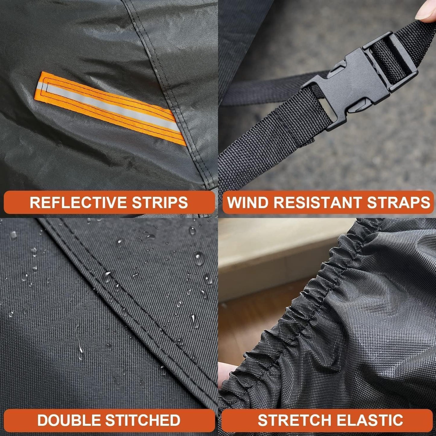 Kayme Full Size Truck Cover Waterproof All Weather, Heavy Duty Outdoor Pickup Cover Universal Fit Chevy Silverado GMC Sierra 2500HD 3500HD Ford F250 F350 RAM 2500 3500 (Up to 262 inch) XXXL.Black