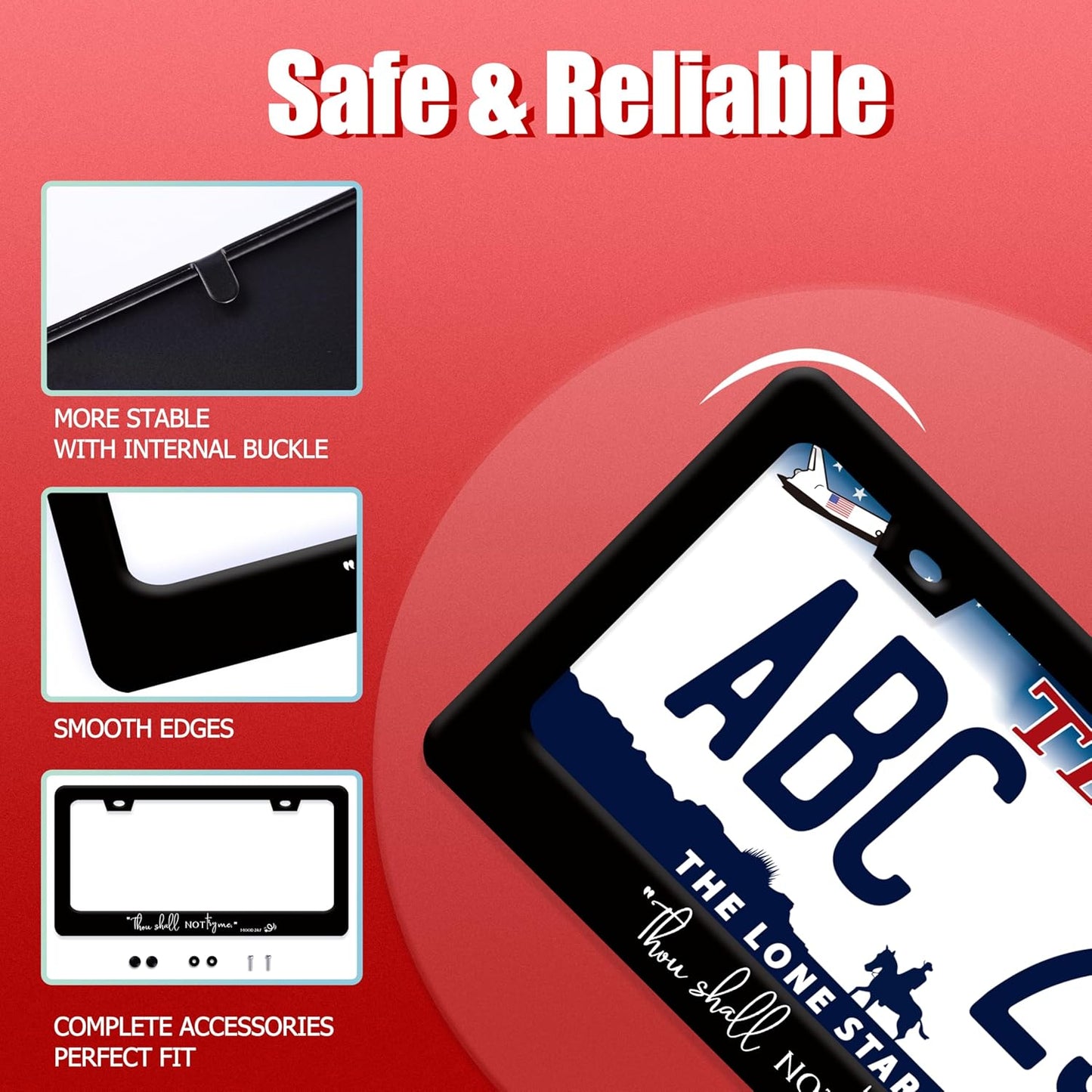 Thou Shall Not Try Me Mood 24:7 License Plate Frame Funny Text License Plate Frames Stainless Steel Accessories Cars Decor with 2 Holes and Screws Fits Standard Us Ca Vehicles Holder 12.2 X 6 Inch