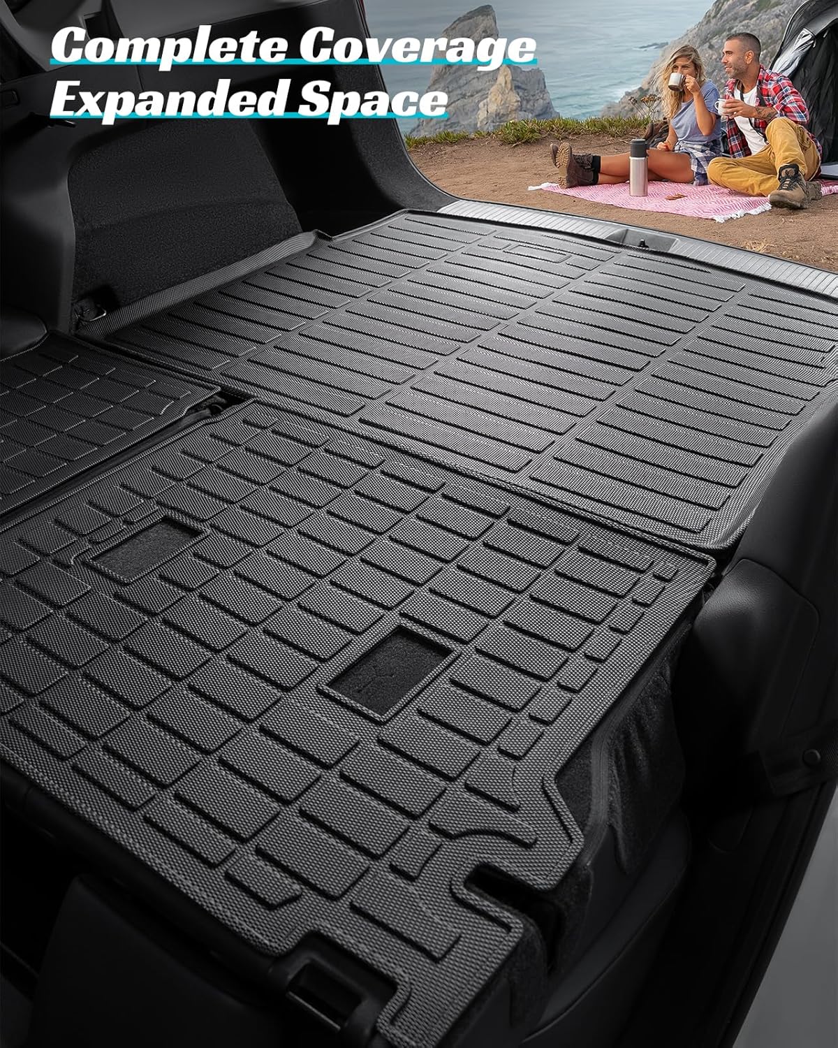 Floor Mats Full Set for Nissan Rogue 2021-2025 Accessories, All Weather Floor Mats Cargo Liner for Back of SUV, Rubber Mats for Car Floor, Custom Fit laser Tech Mat Heavy Duty Trunk Liner Black