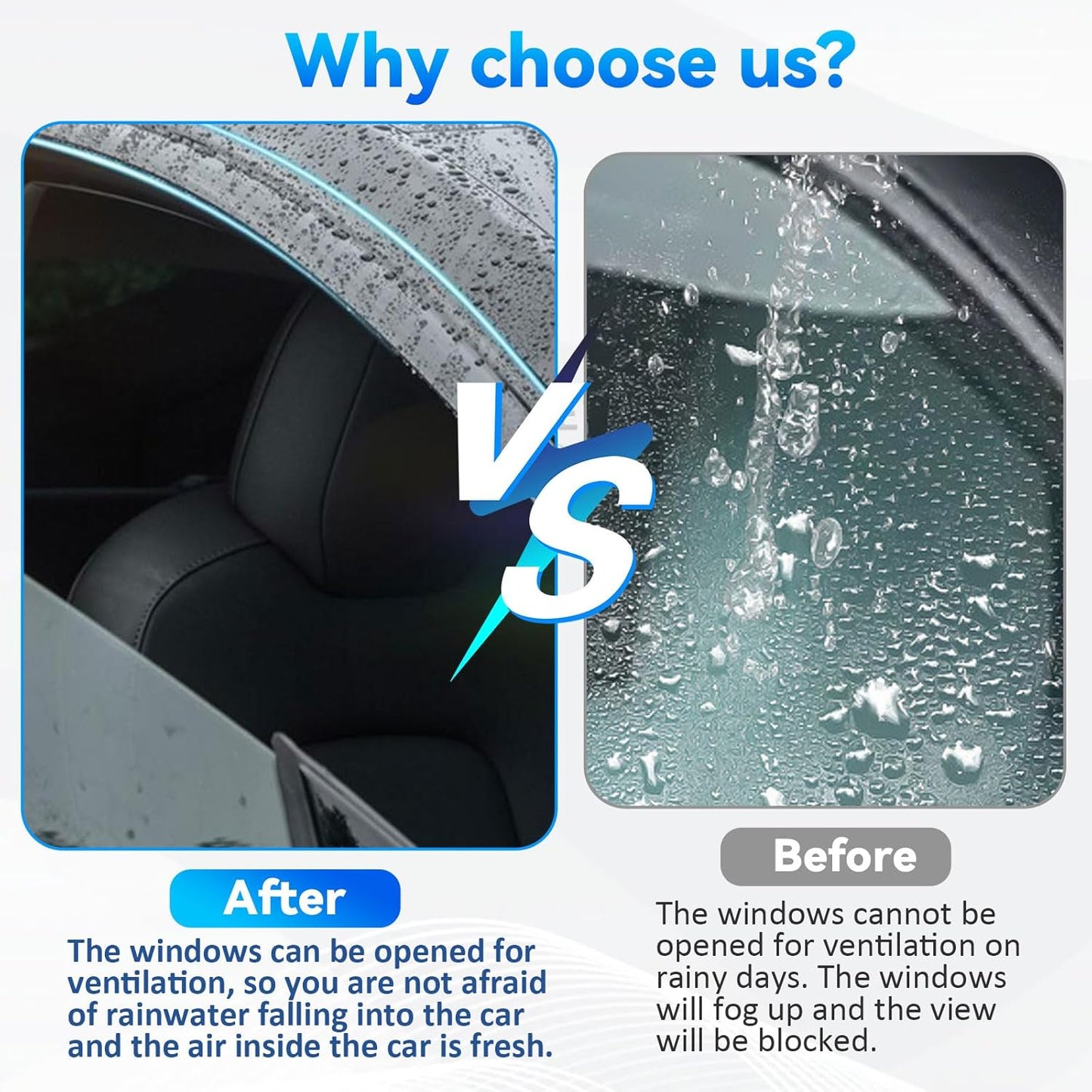 4pcs Front+Rear Smoke Tint Sun/Rain Guard Outside Mount Tape-On Vent Window Visors Compatible with 09-15 BMW X1 E84