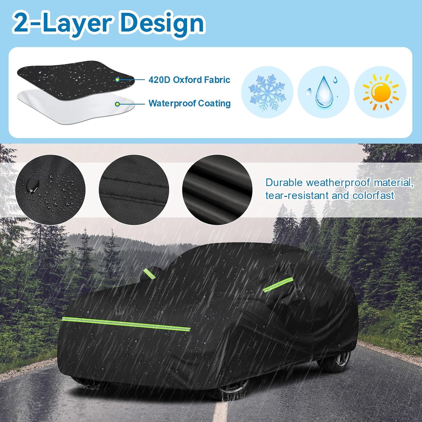 for Mazda Miata MX-5 Full Car Cover Waterproof All Weather, Outdoor Car Covers Windproof Heavy Duty Waterproof Protection Fit for Mazda Miata MX-5 1989-2023