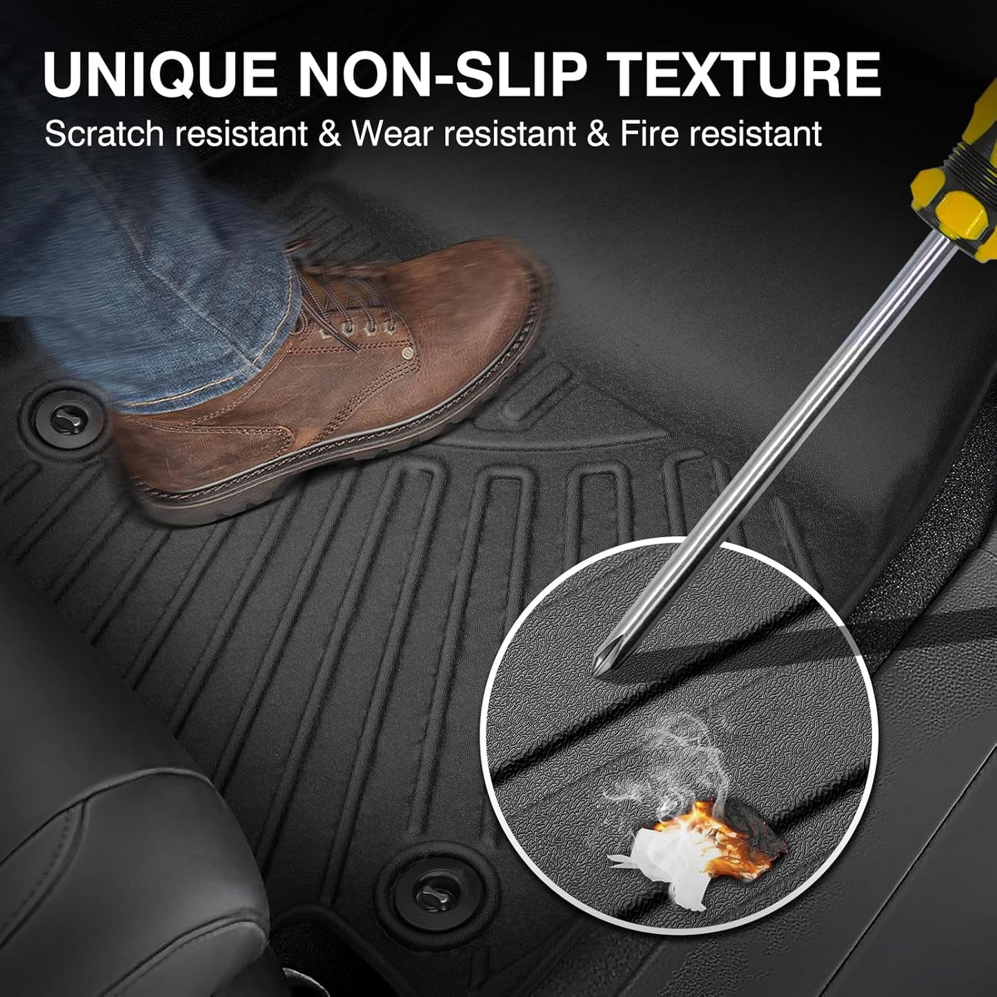 Powerty Floor Mats for 2023-2025 Kia Sportage (Non-Hybrid) Accessories All Weather Floor Liner 3D TPE 1st & 2nd Row Floor Mat Heavy-Duty Floor Liners