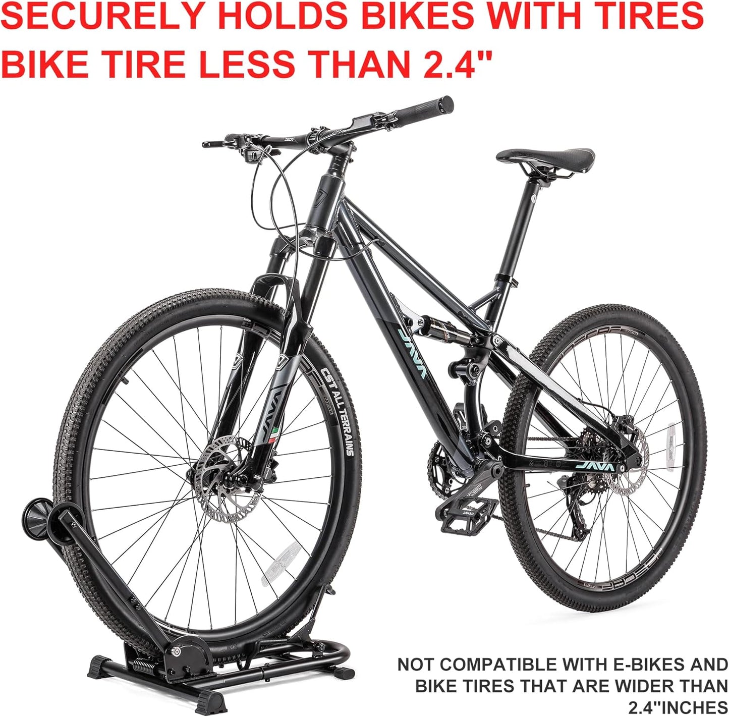 Indoor Bike Floor Stand - Bike Stand Rack for Garage/Home - Bike Storage Bicycle Parking Rack Fit 26”-29” Mountain Road Bikes