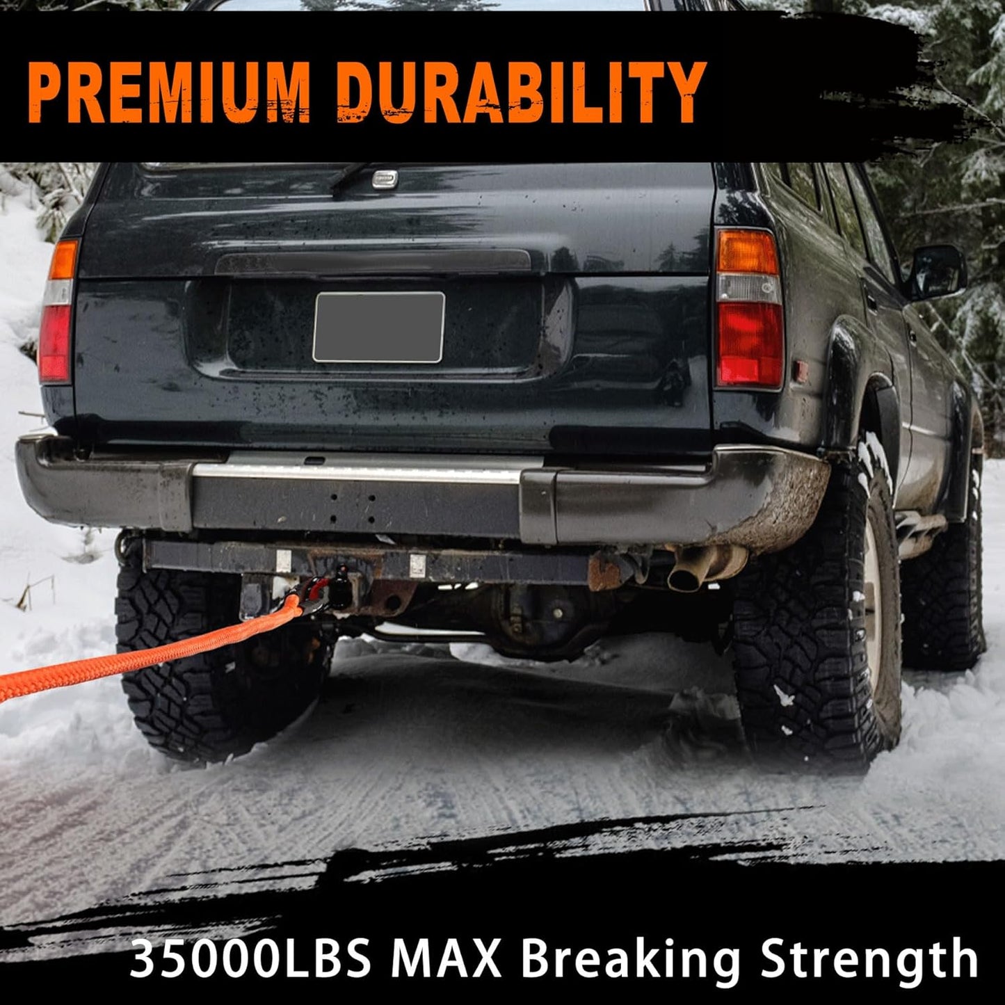 METOWARE Kinetic Recovery Rope (1’’ x 30ft) 35,000 LBS Heavy Duty Offroad Recovery for UTV, ATV, Truck, Car