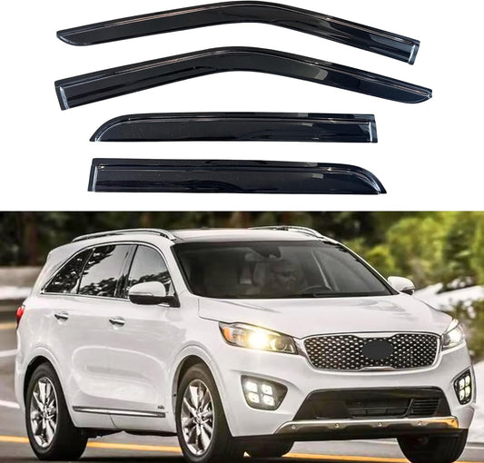 KPY Window Visor Compatible with Kia Sorento 2011-2015, 4PC Rain Guard Side Window Vent Deflectors Tape-On Mugen Style, 2011 2012 2013 2014 2015